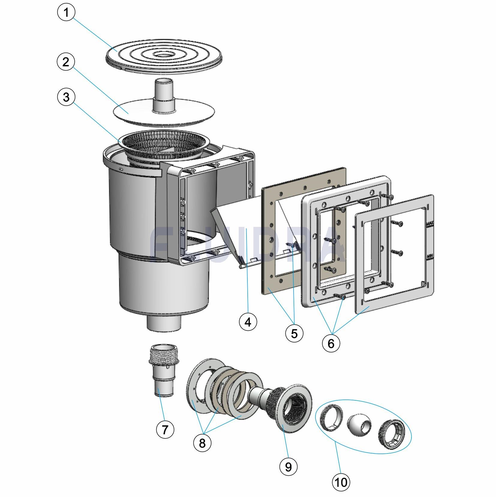 Catalogue of pools spare parts Fluidra