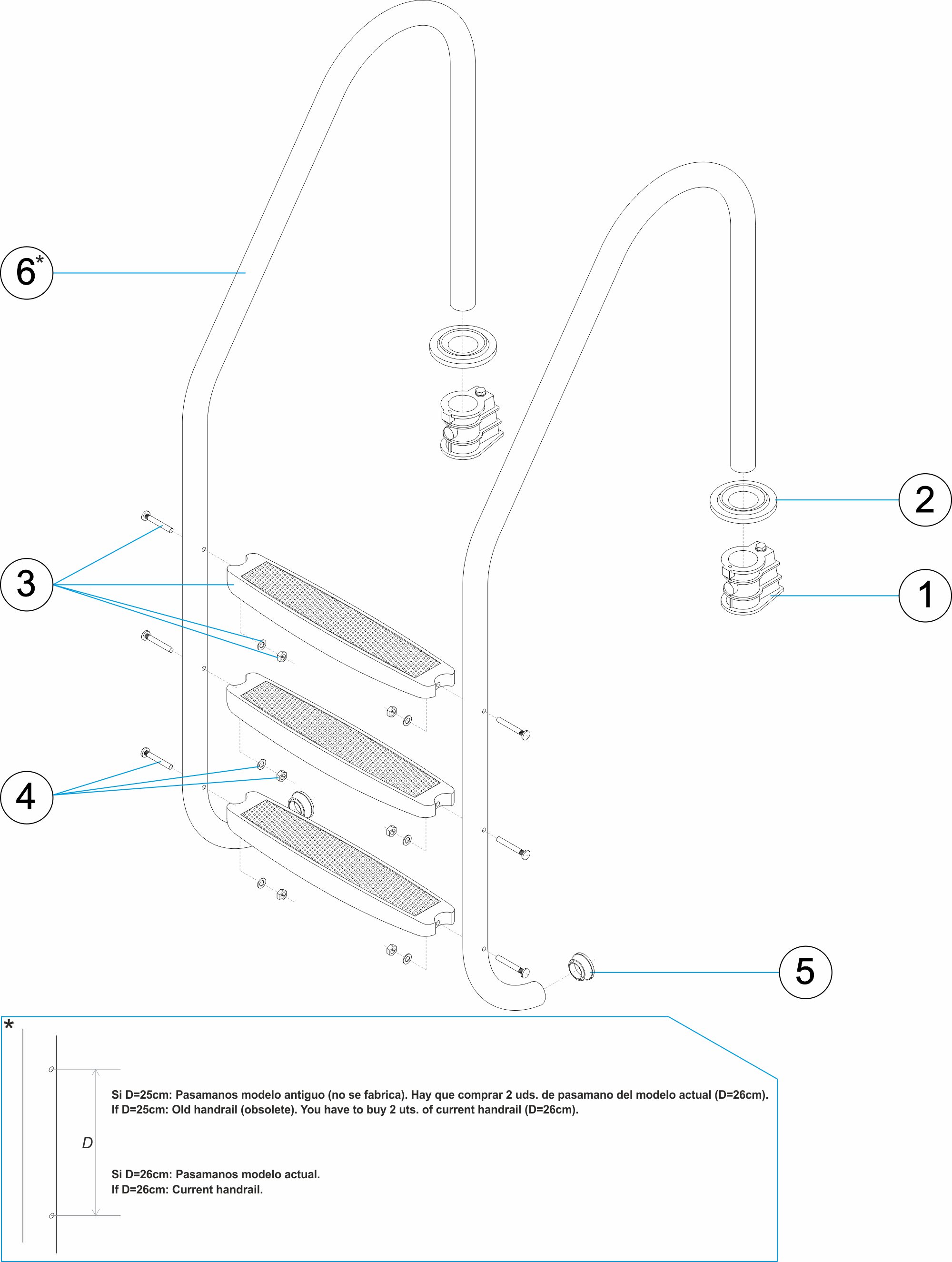 TREPPE STANDARD 2-3-4-5- STUFEN KUNSTSTOFF