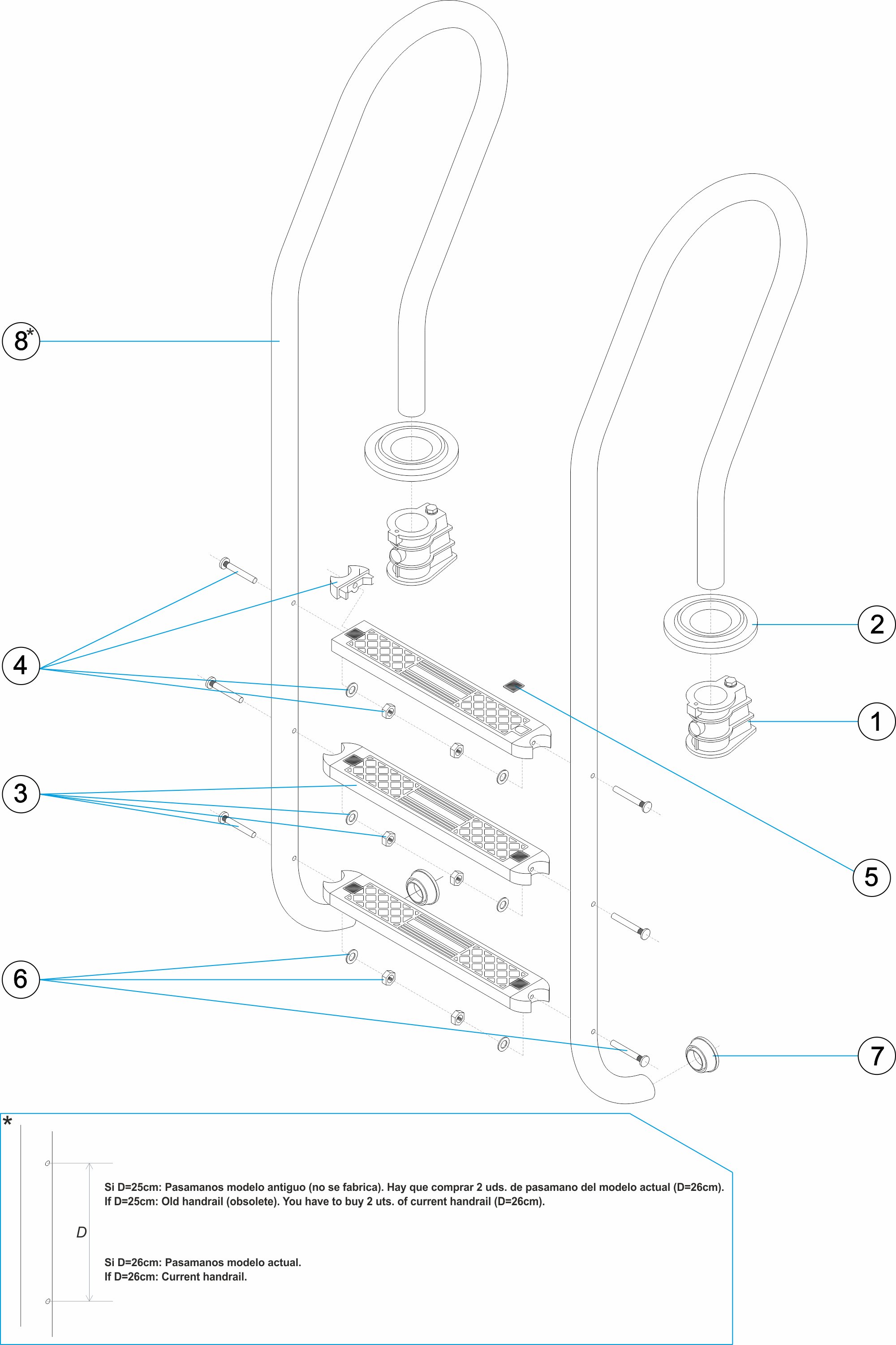 MIX LADDER 2-3-4-5 STEPS AISI-304