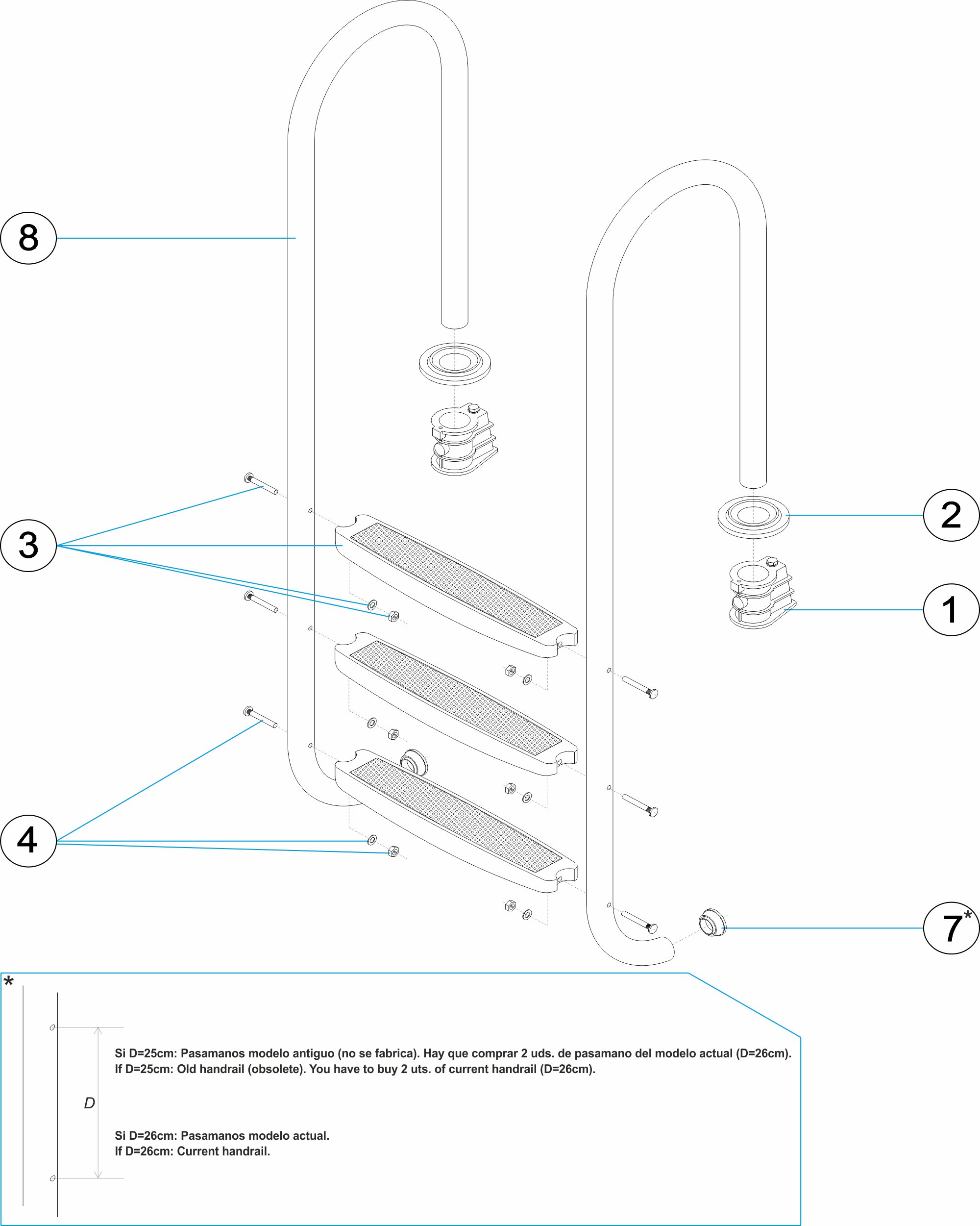 MURO LADDER 2-3-4-5 PLASTIC STEPS