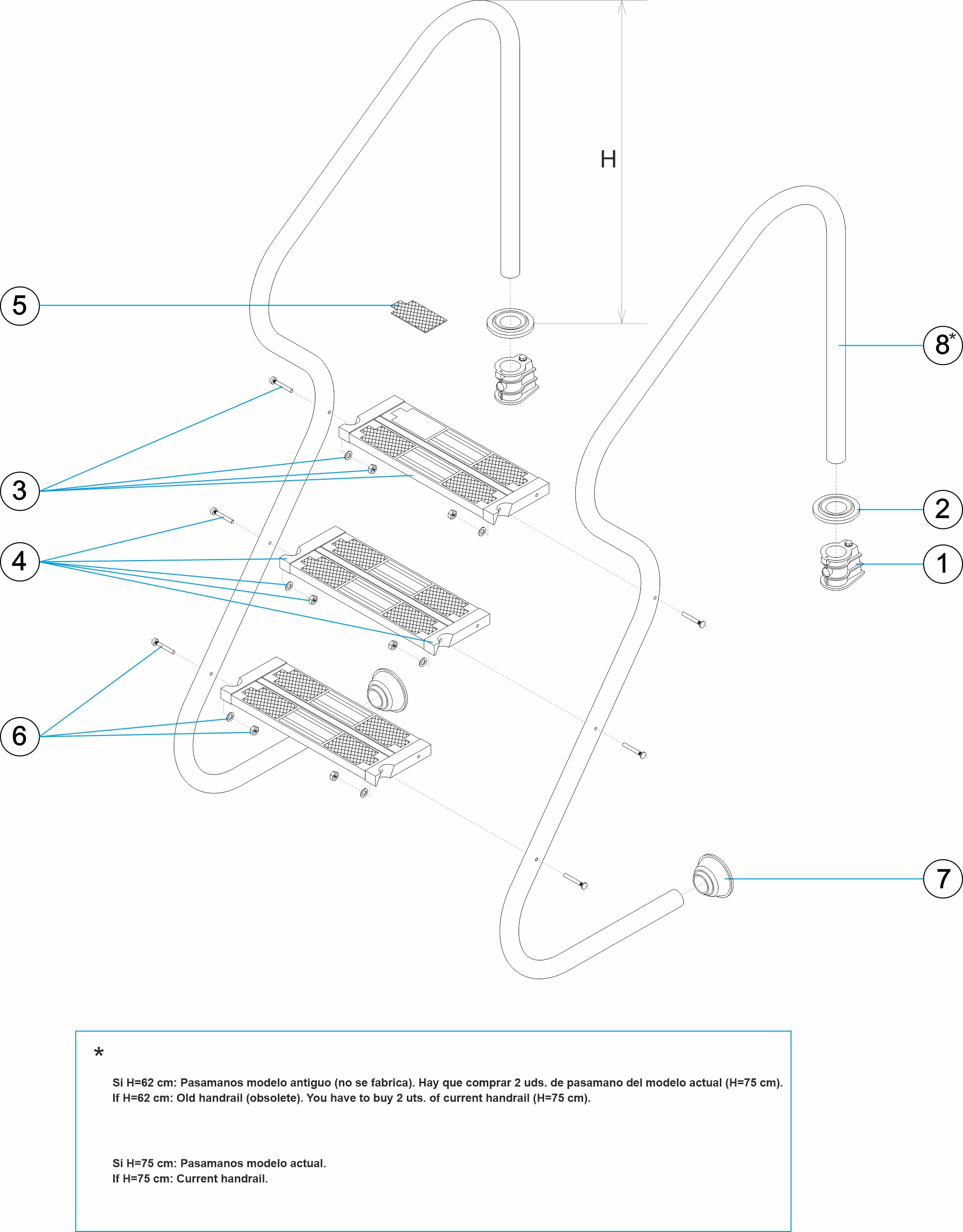 TREPPE MODELL EINFACHER EINSTIEG 3 STUFEN