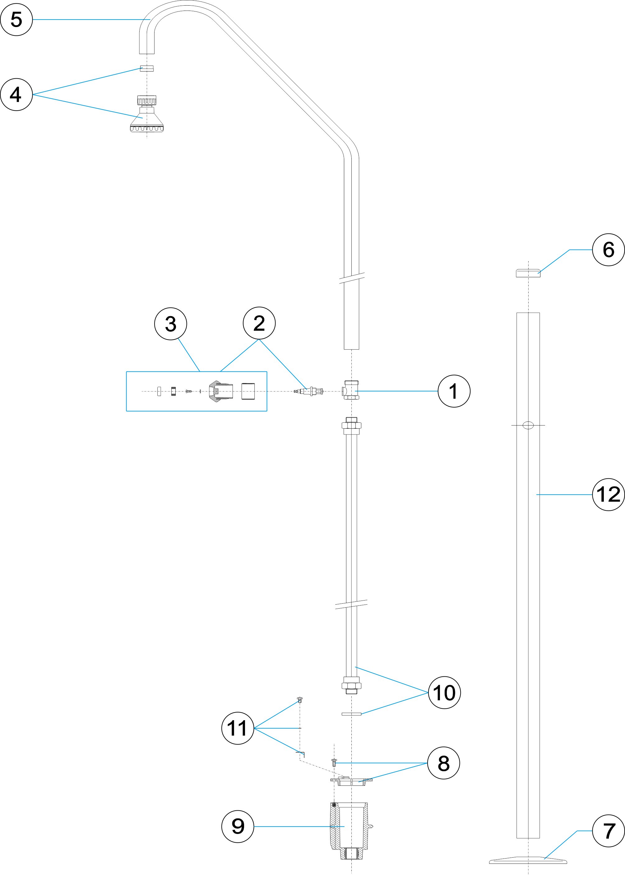 SHOWER 1 SHOWER HEAD 1 VALVE D.43