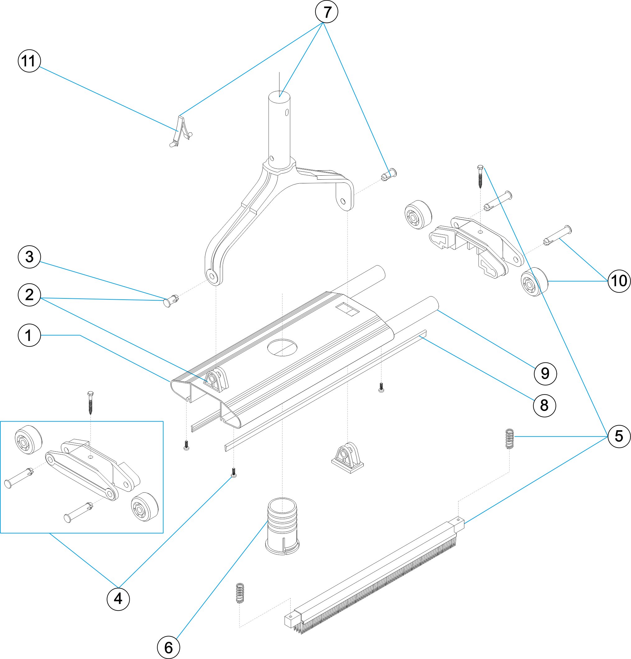 MANUAL POOL CLEANER 1 1/2