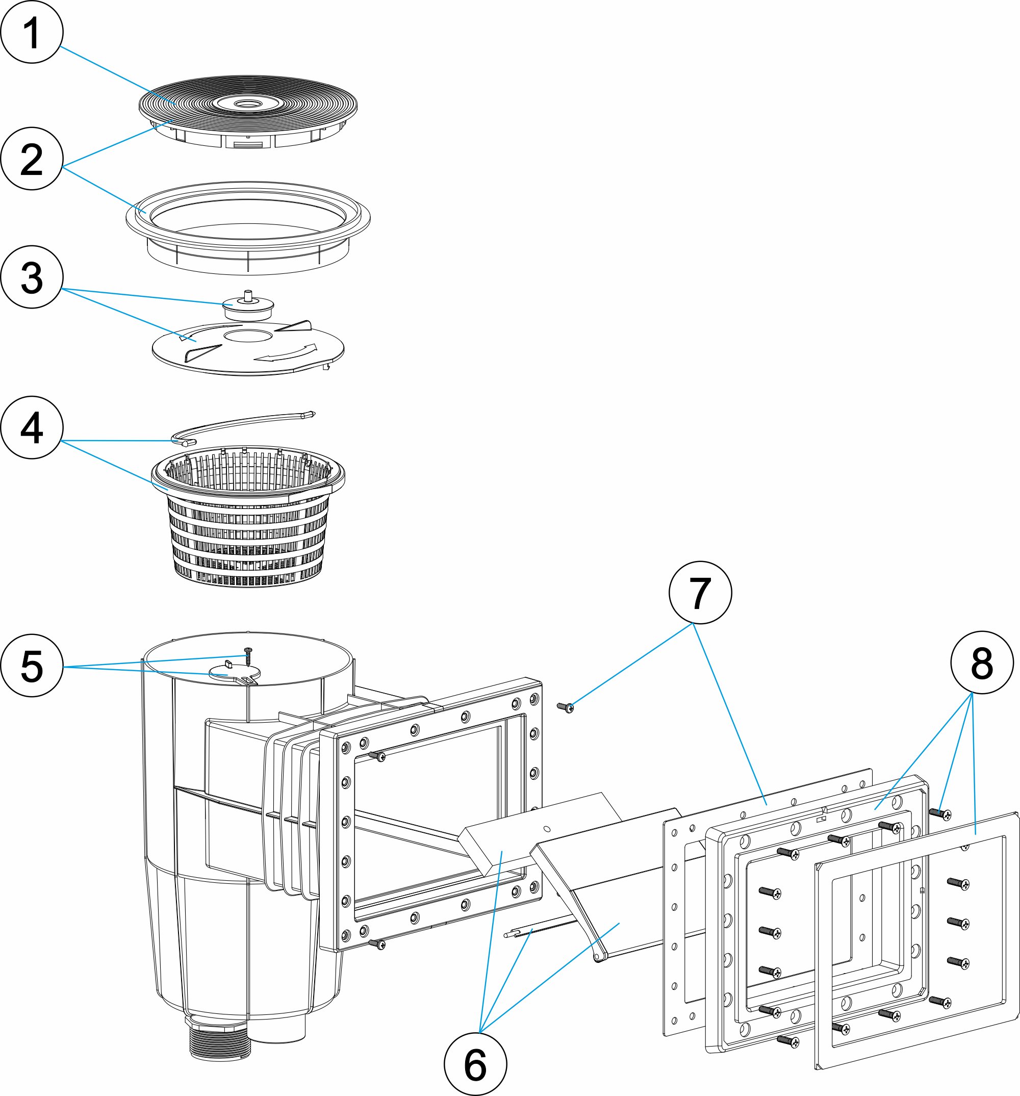 SKIMMER 15L PP B.STD. C. CIRC.