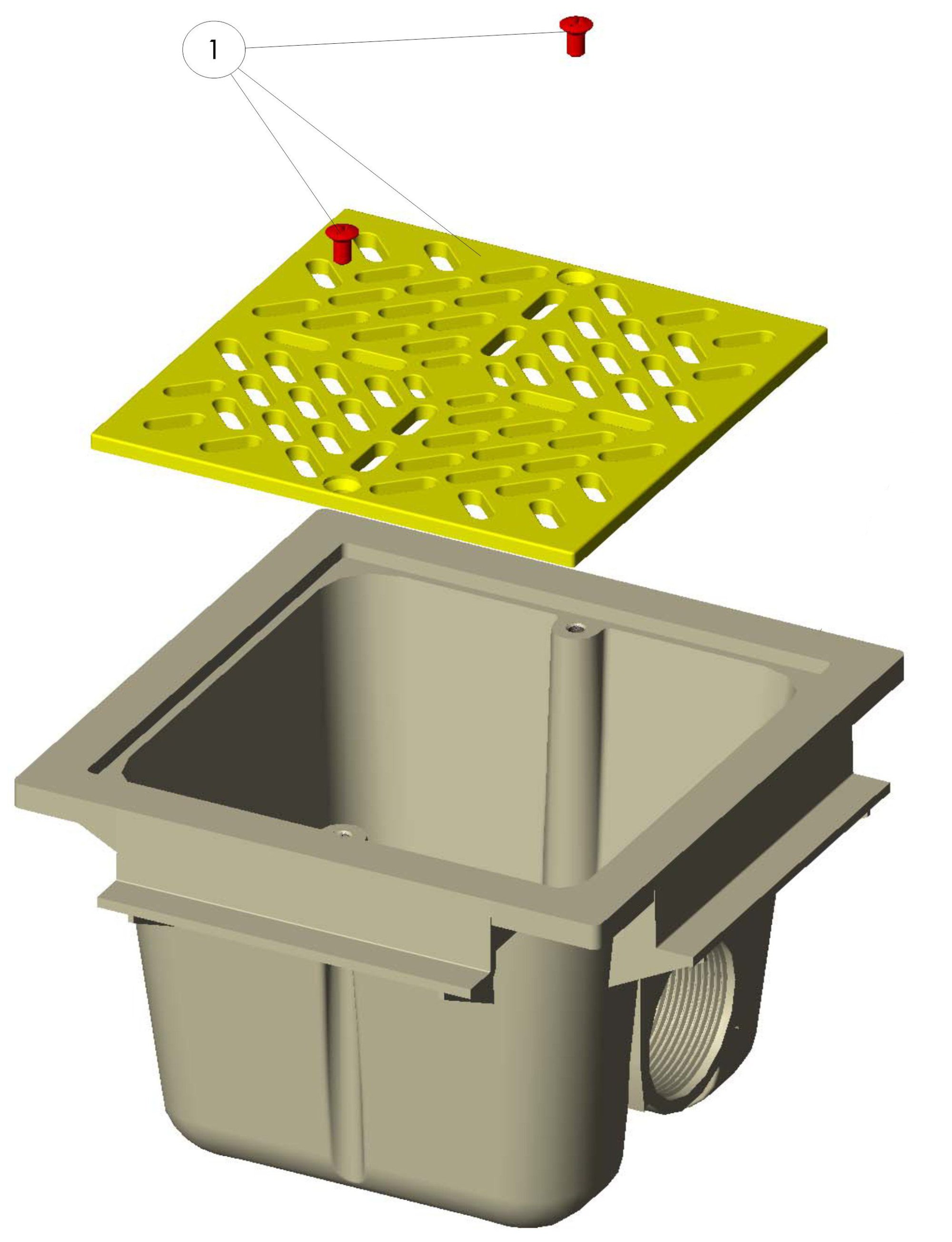 SCARICO QUADRATO 210X210 ANTRACITE