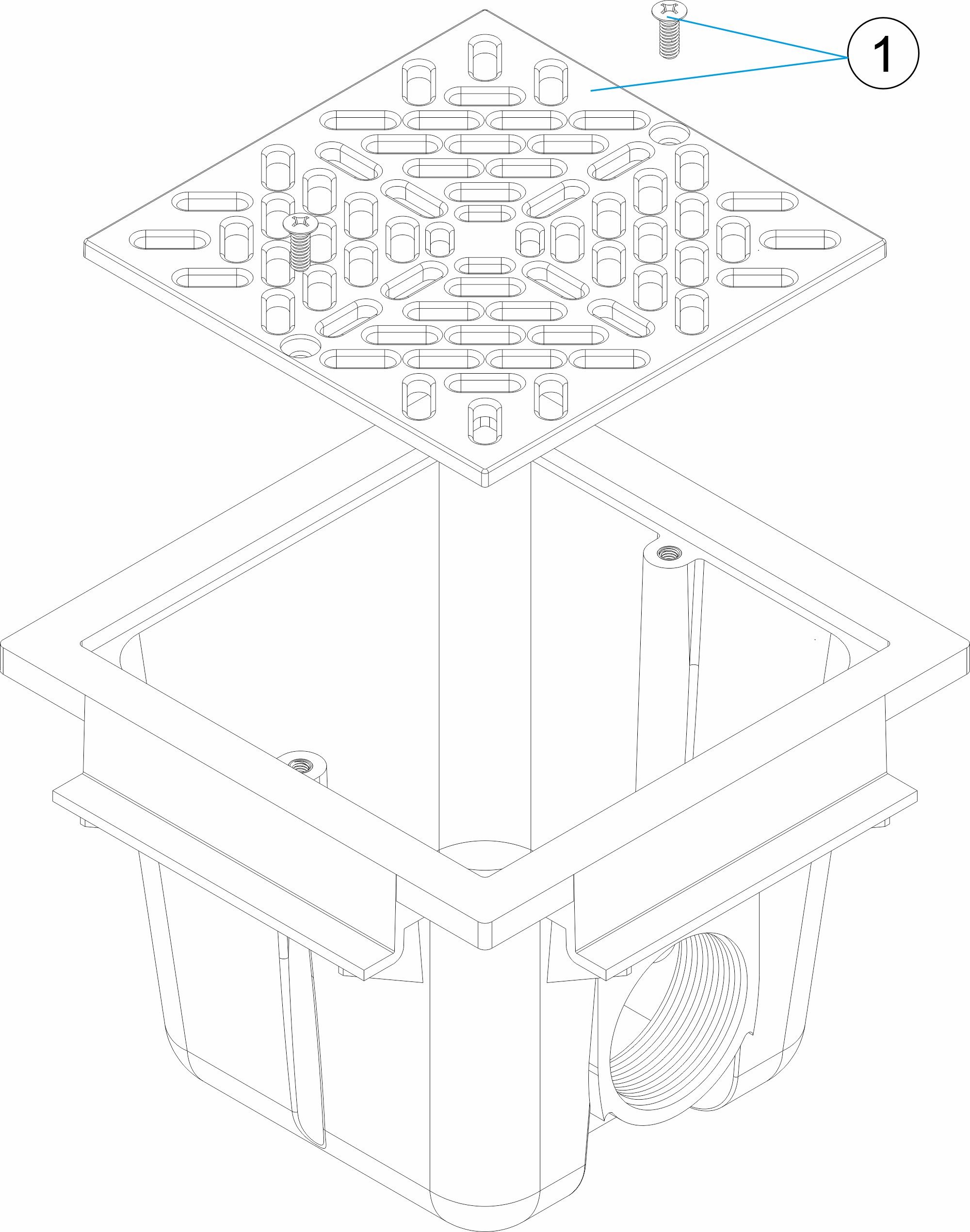 SUMIDERO CUADRADO 210X210 PH BARACUDA