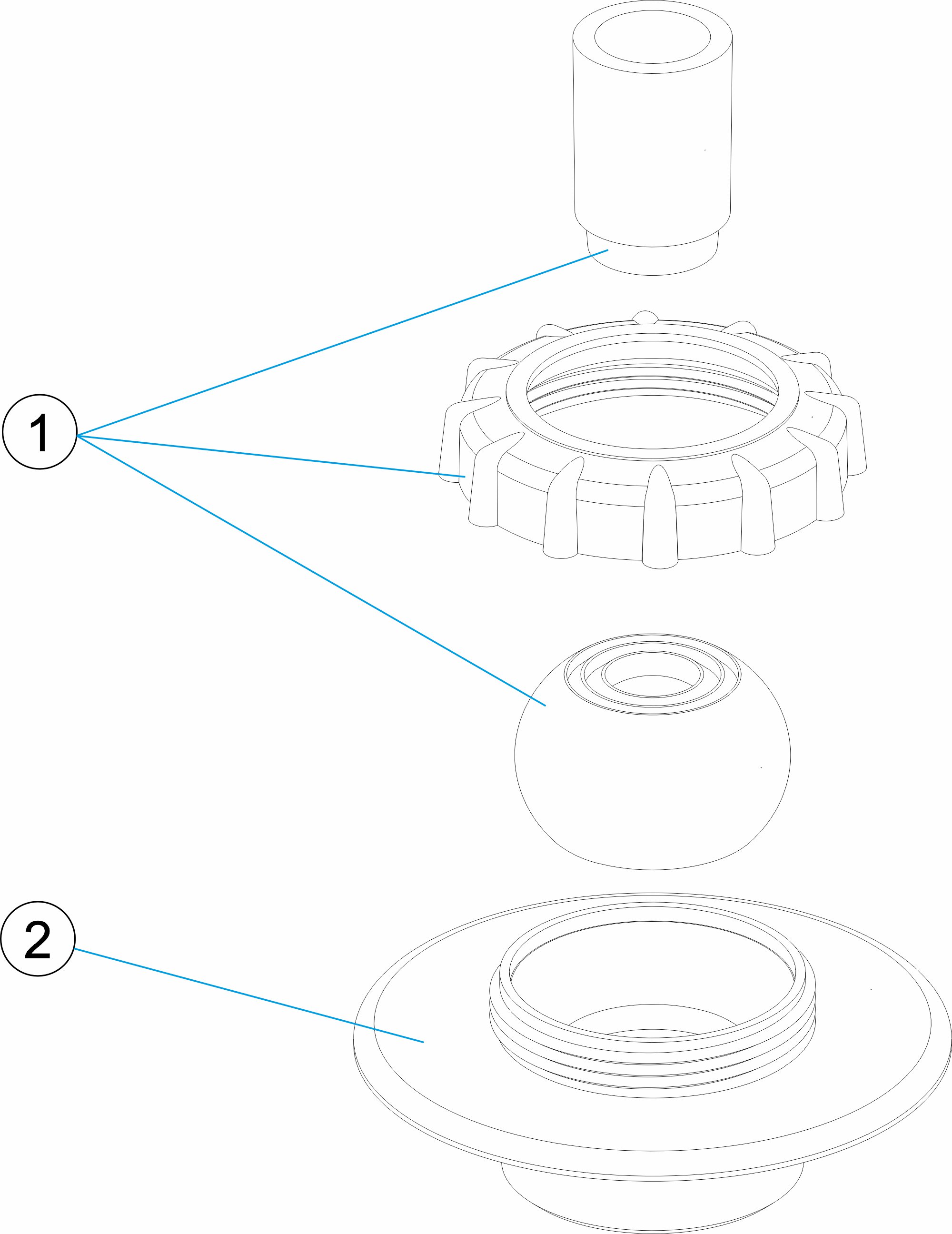 BOCCHETTA IMPULSIONE PH PER INCOLLARE BARACUDA 50Ø