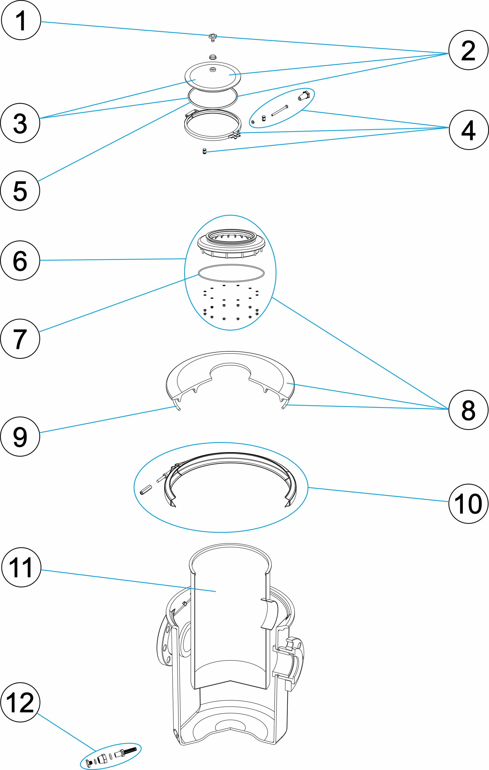 PRÉFILTRE POLYESTER AVEC COUVERCLE VISEUR 33L.