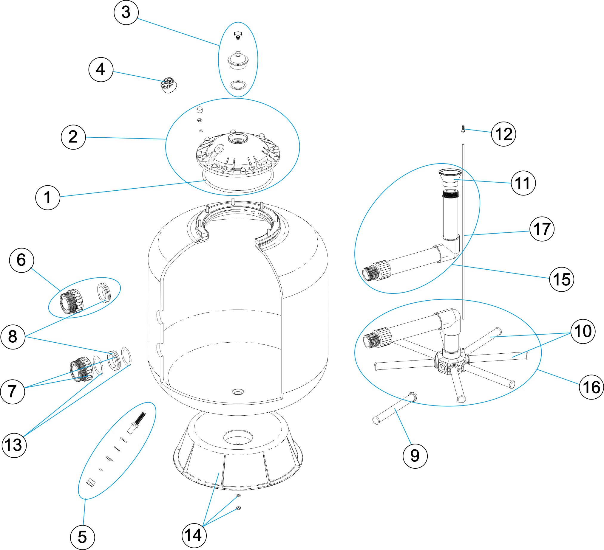 BERLIN FILTER SIDE OUTLET D. 500 - 600 - 750