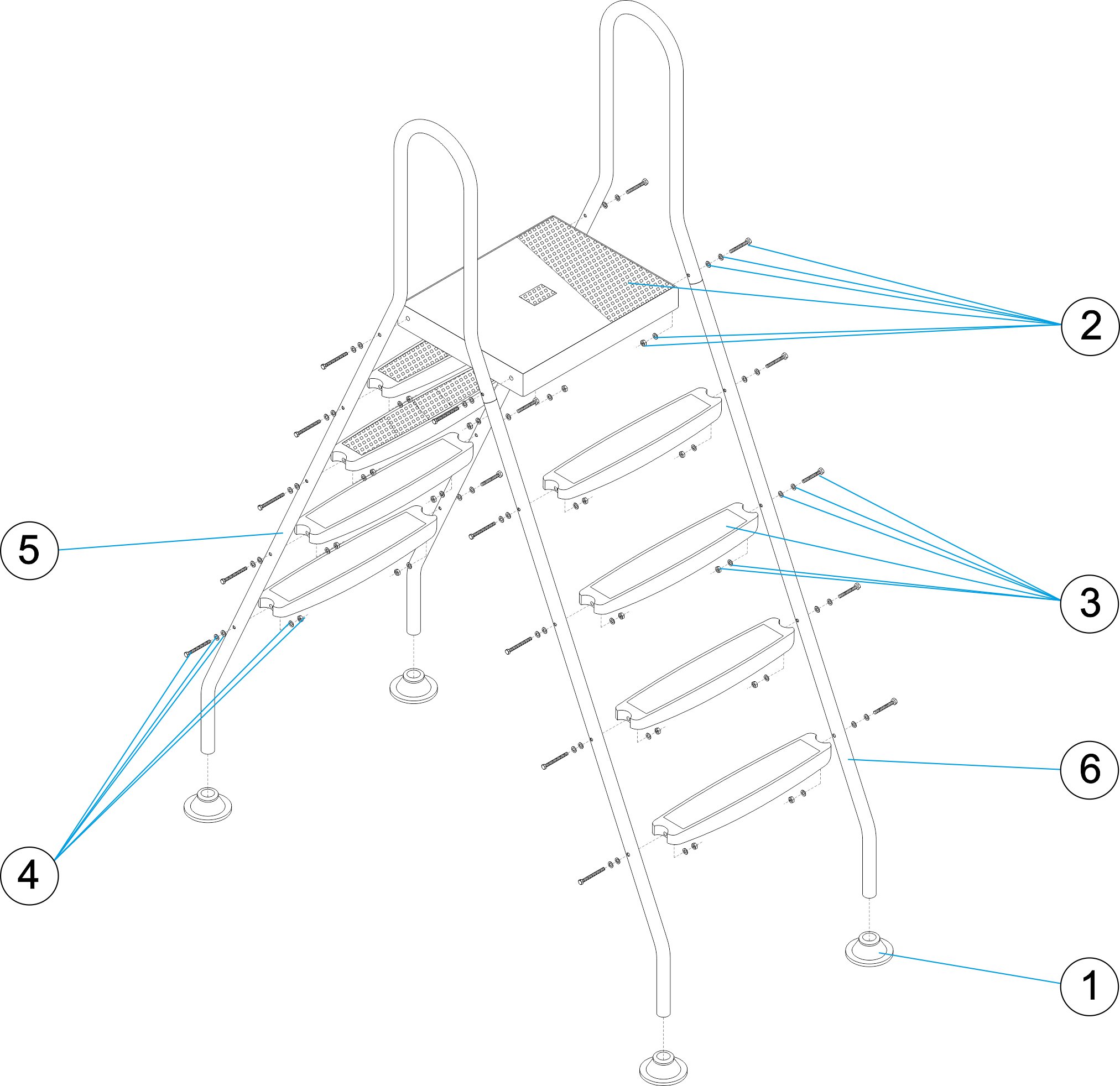 ALUMINIUM LADDER / ABOVE-GROUND SWIMMING POOL