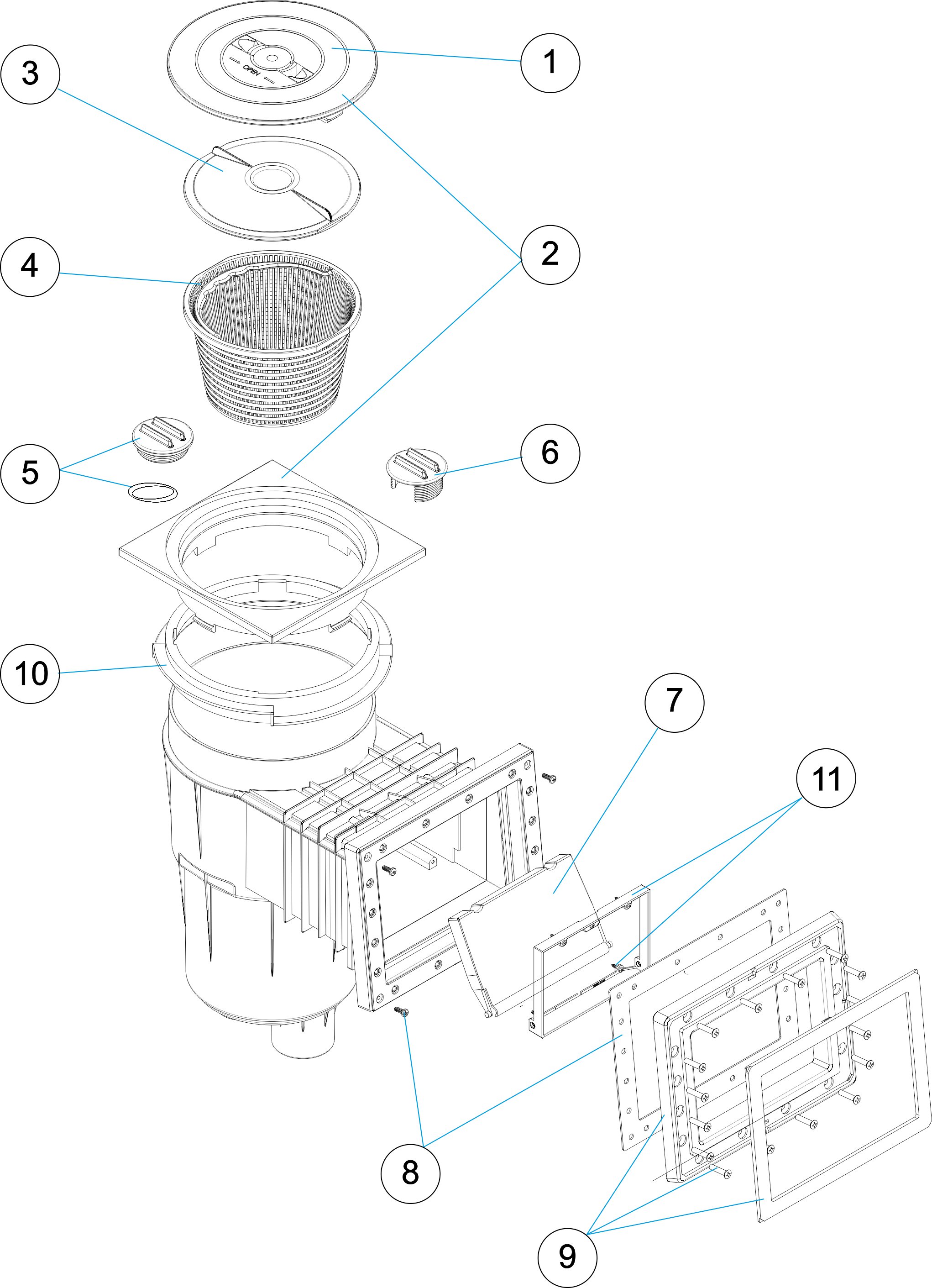 SKIMMER 17,5 LITRES 6º OUVERTURE STANDARD