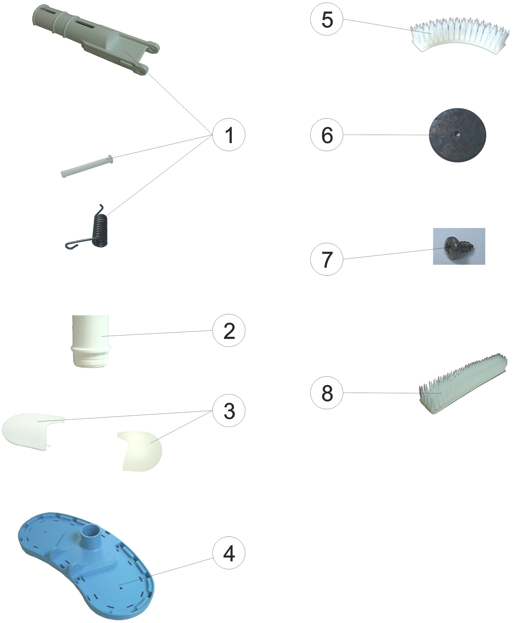 OVAL POOL CLEANER WALL BRACKET WITHOUT GUTTER BRUSH