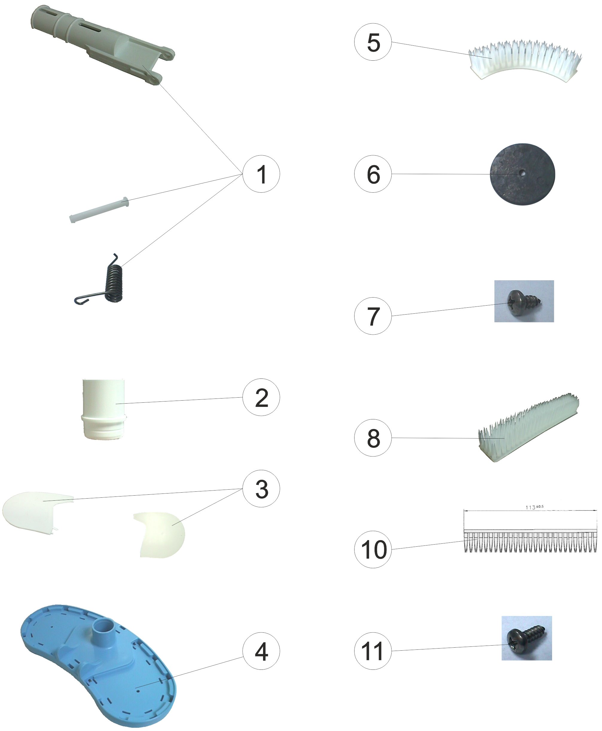 OVAL POOL CLEANER WALL BRACKET WITH GUTTER BRUSH