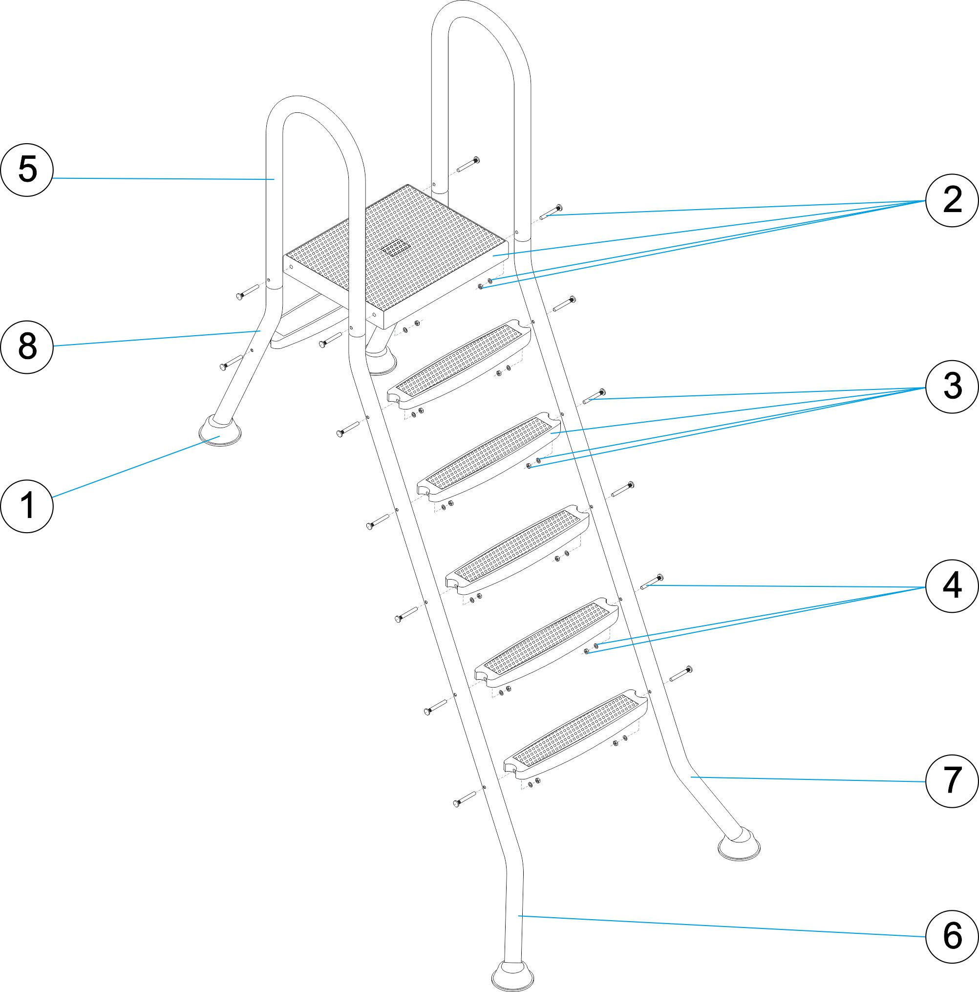 SEMI-ABOVE-GROUND POOL LADDER