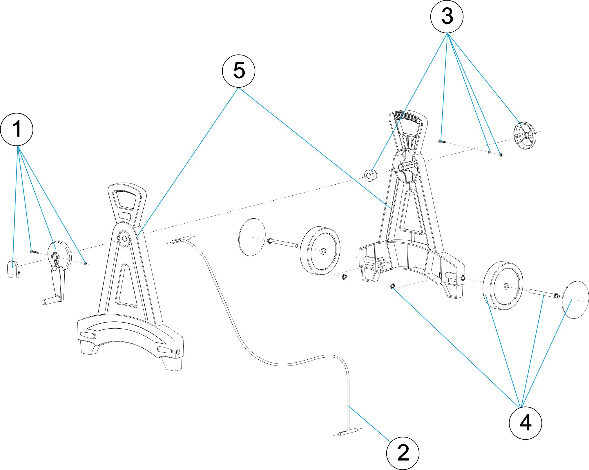 PLASTIC SUPPORT FOR ROLLER WITH WHEELS