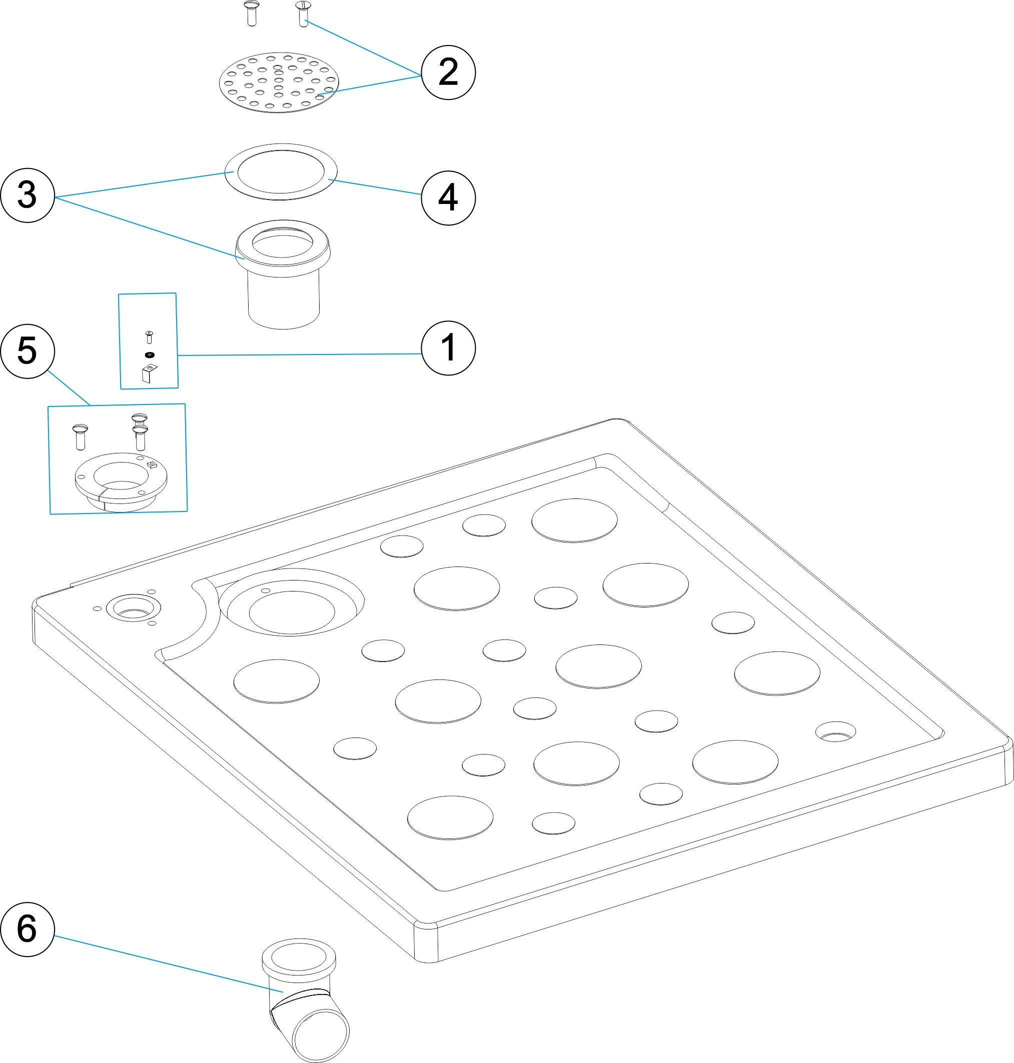 SHOWER TRAY D. 43 - D. 63