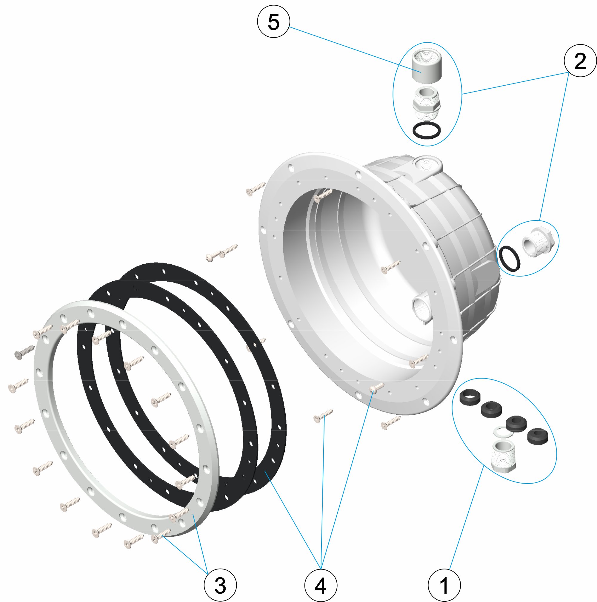 EINBAUTOPF UWS STANDARD FÜR PLATTEN MIT UND OHNE EINSÄTZEN