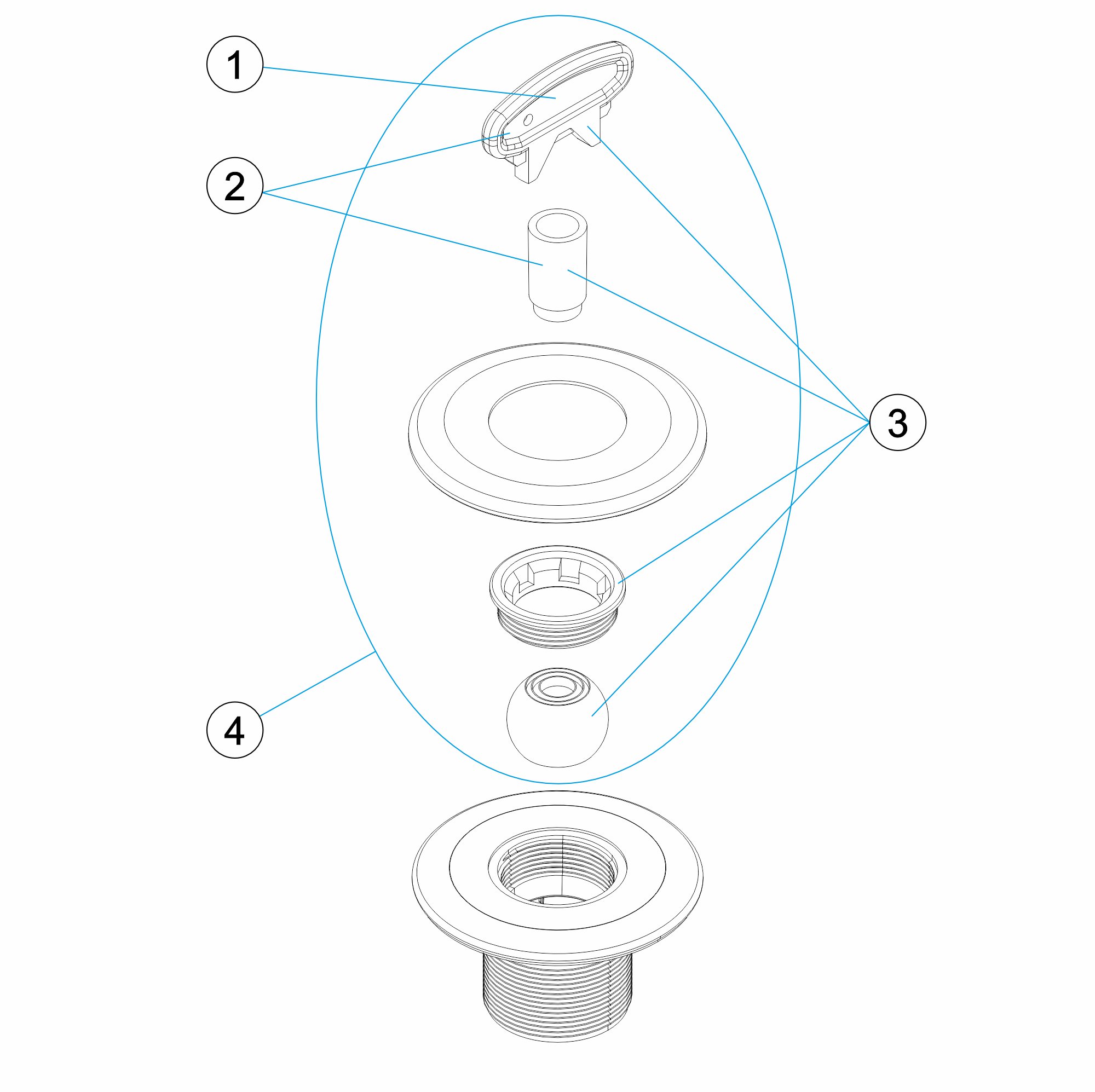 BOQUILLA IMPULSION PISCINA HORMIGON D.50