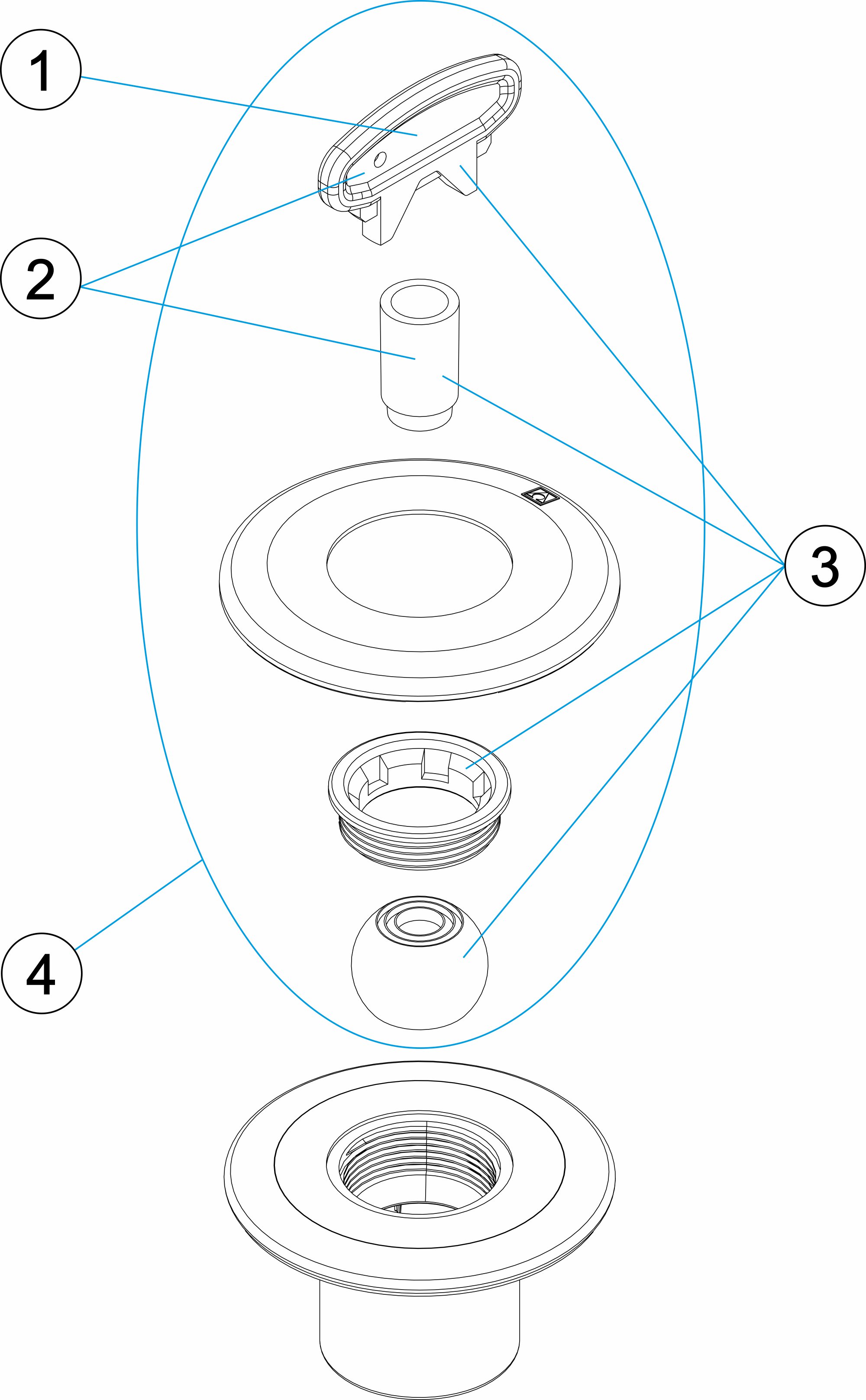 DÜSE IMP. MFLOW BETONBECKEN KLEBEN D.63