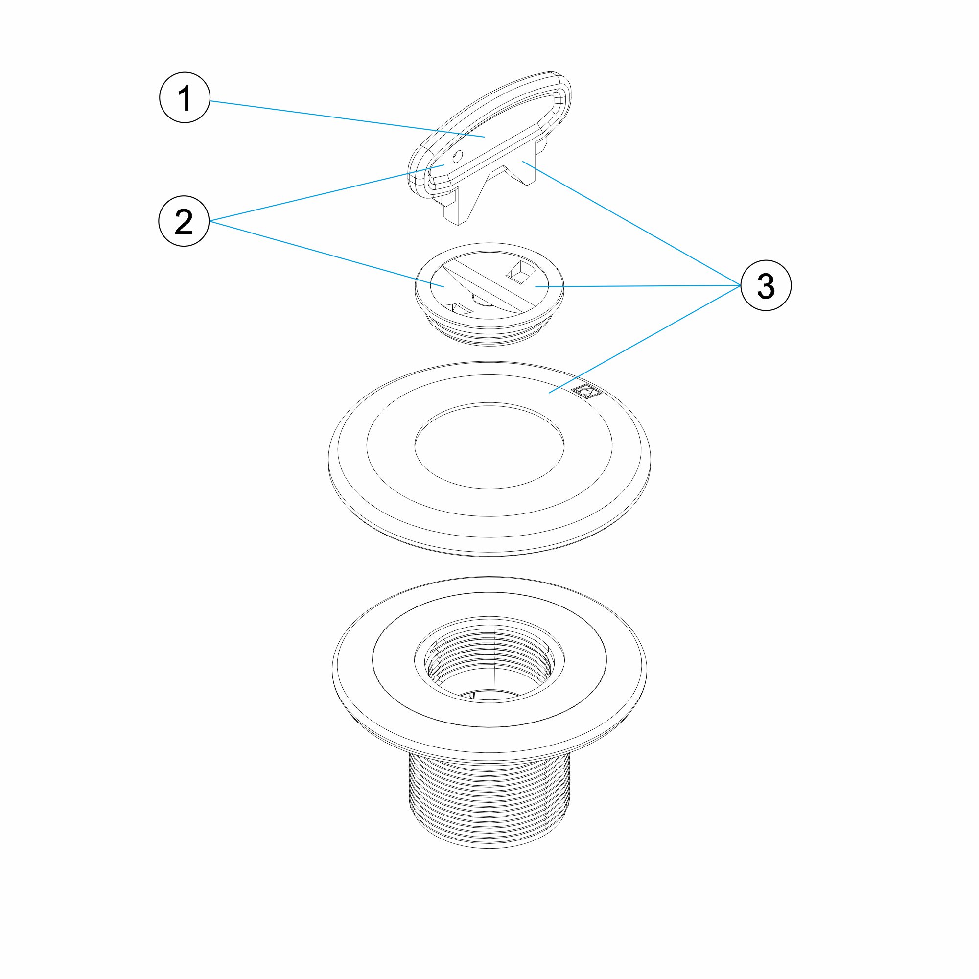 SCREW-IN SUCTION NOZZLE CONCRETE POOL 2