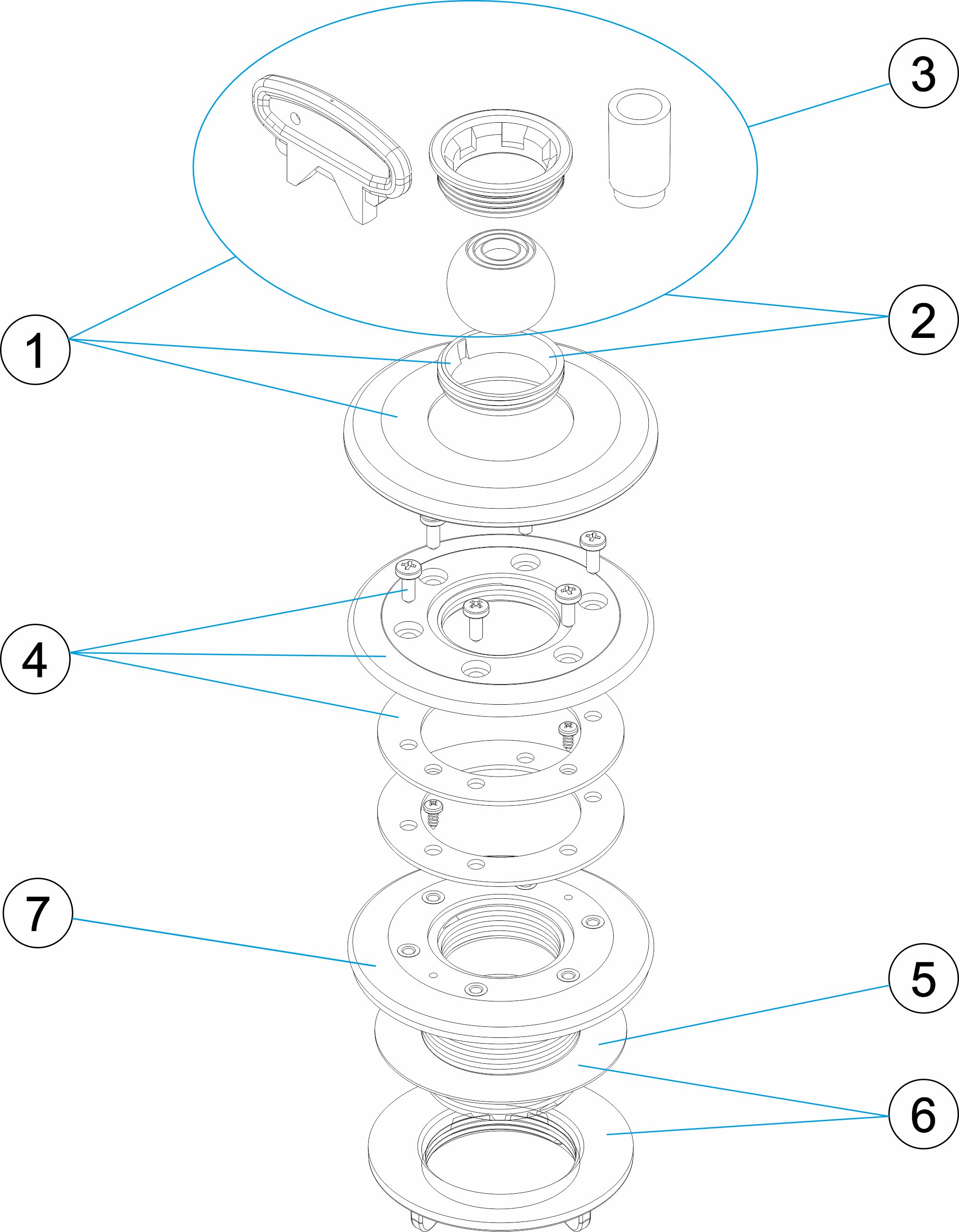 EINLAUFDÜSE MULTIFLOW FERTIGBECKEN FOLIE