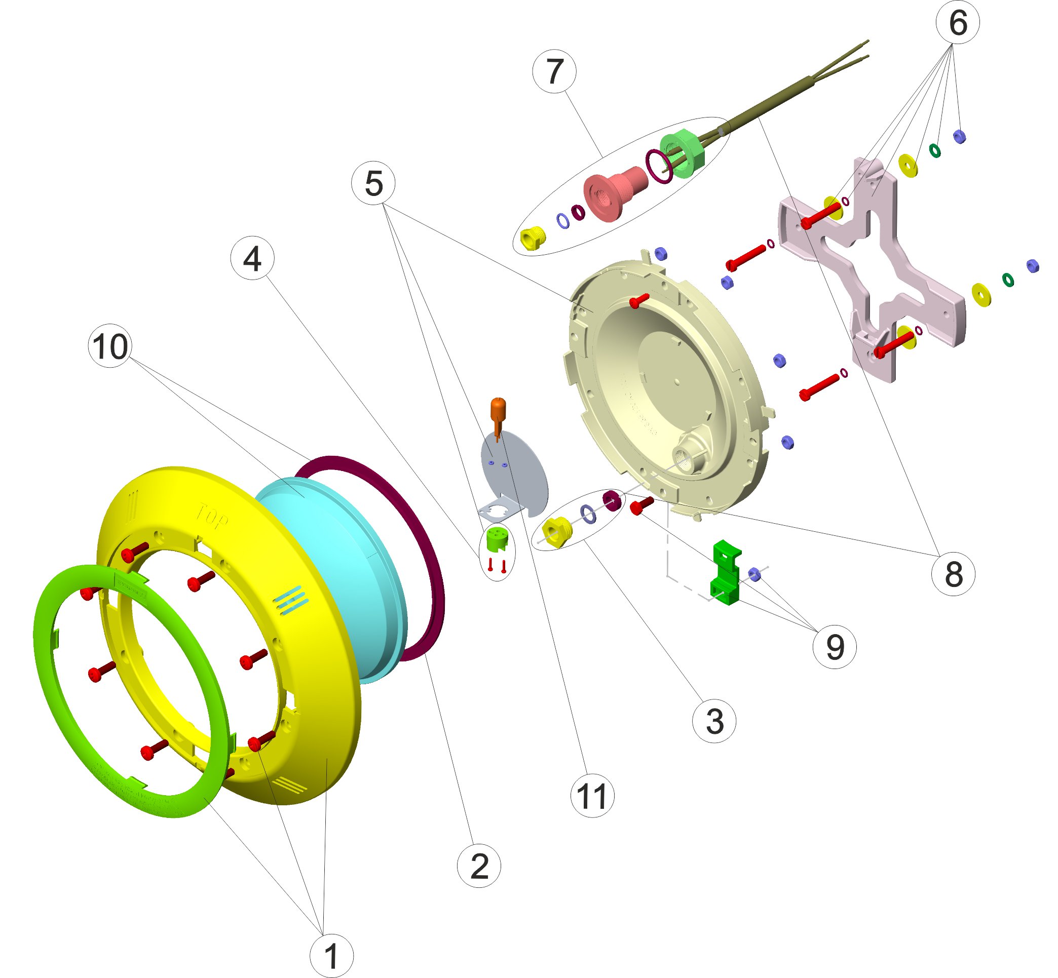 PROJECTEUR PLAT PISCINE PRÉFABRIQUÉE