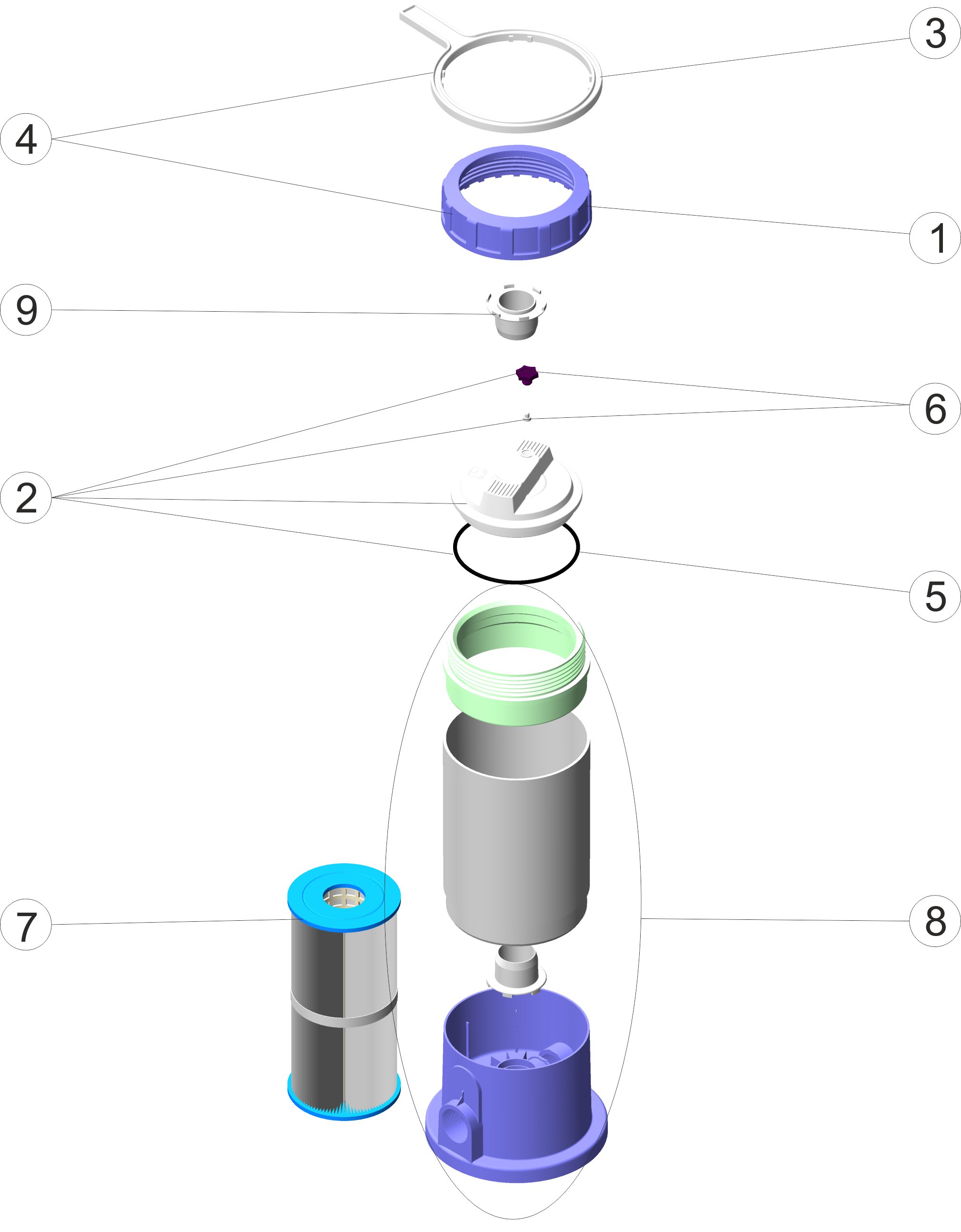 FILTER CARTRIDGE SPAS 5000L/H. AND 10000L/H.