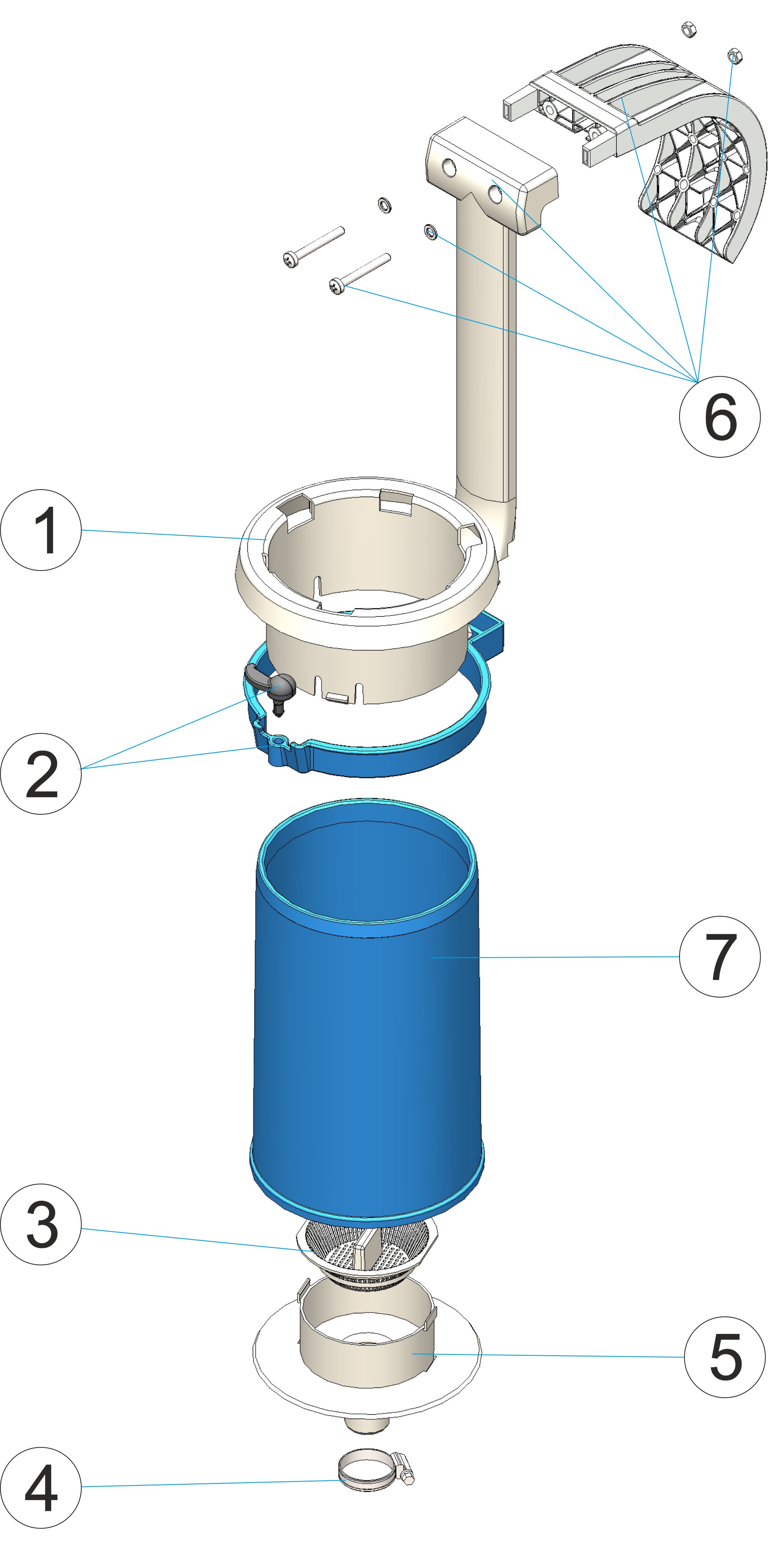 SKIMFILTER INTÉRIEUR PISCINE TÔLE AUTOPORTANT