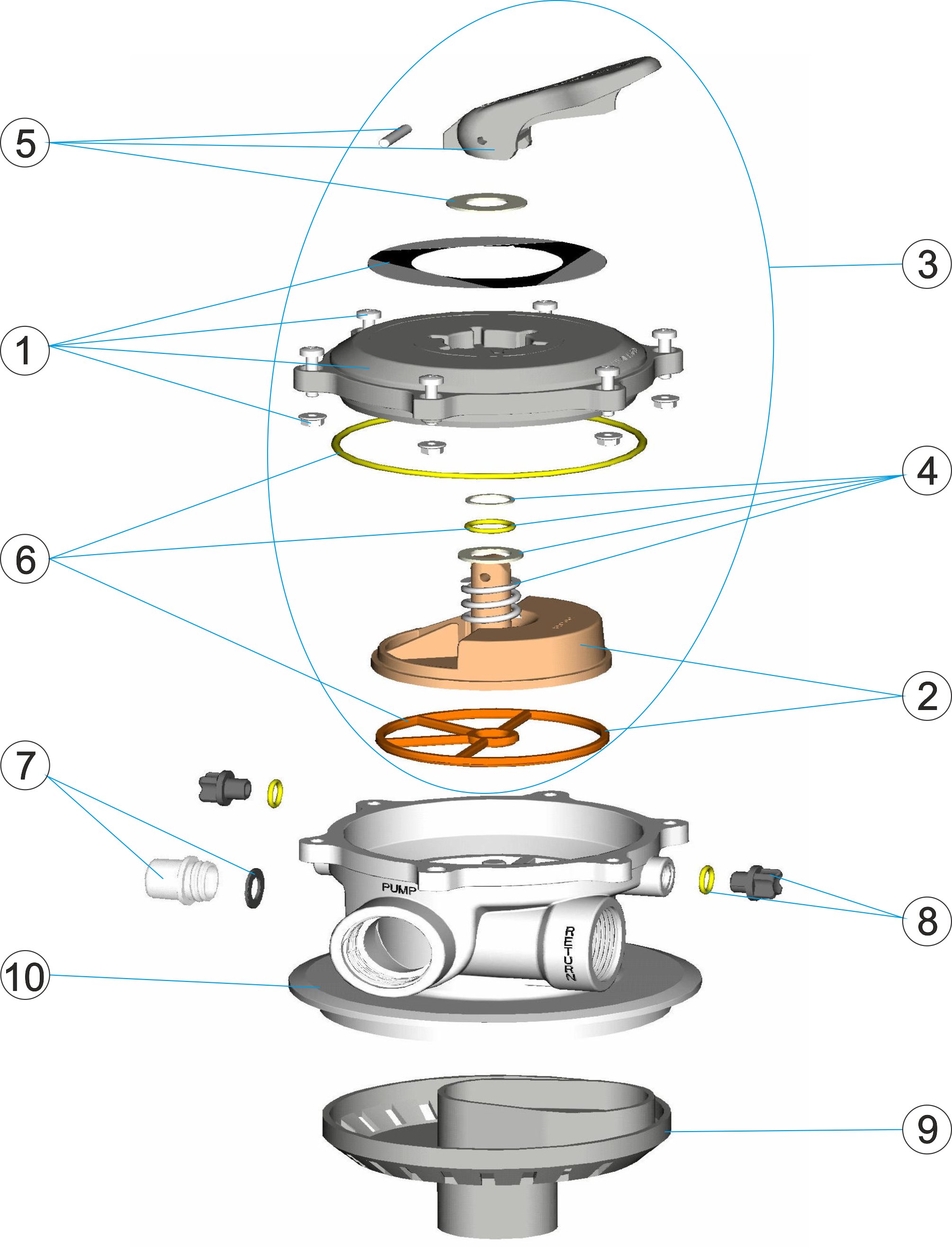 TOP MULTIPORT VALVE 1 ½