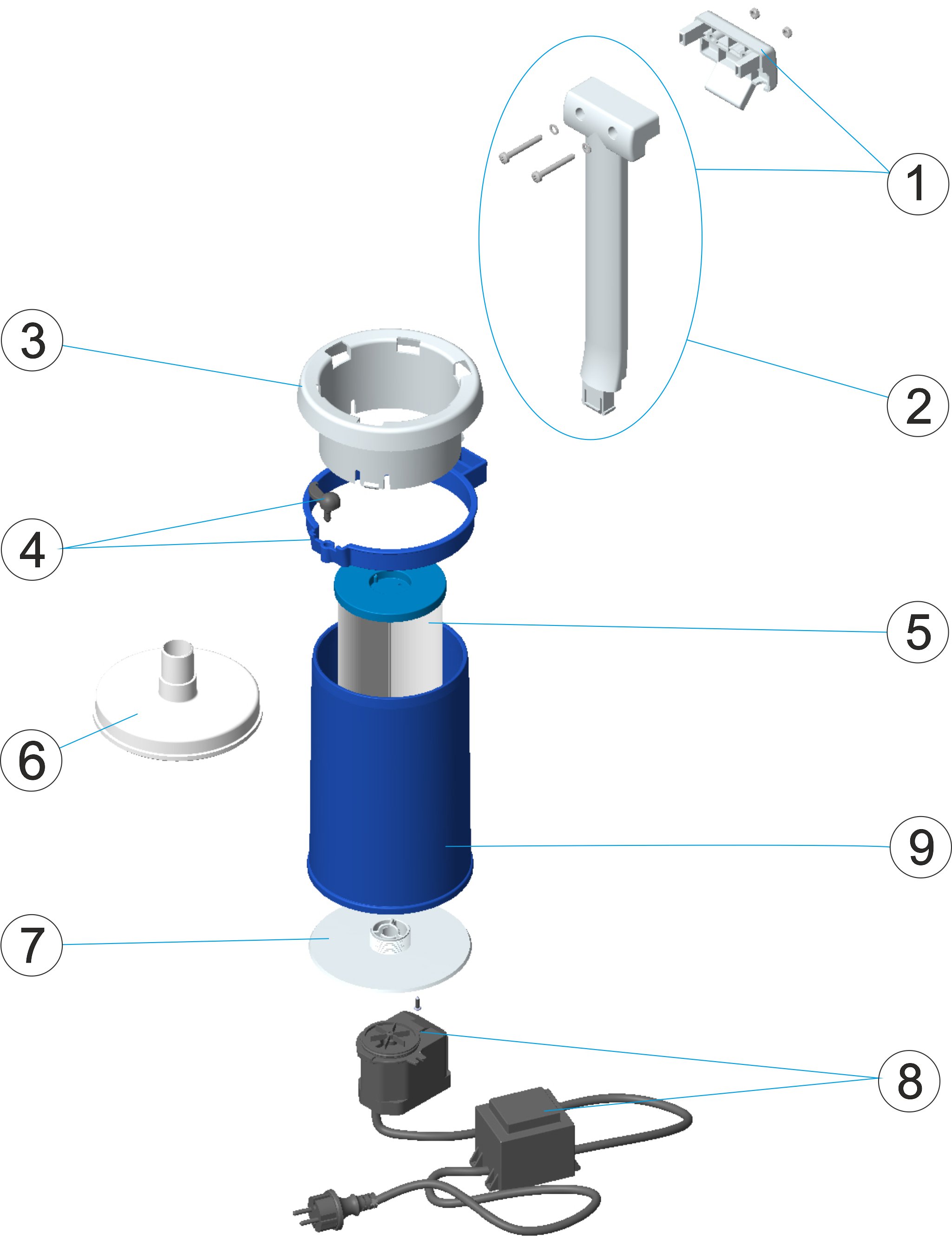 SKIMFILTER 2000 UND 4000 L/H INNEN BLECHBECKEN