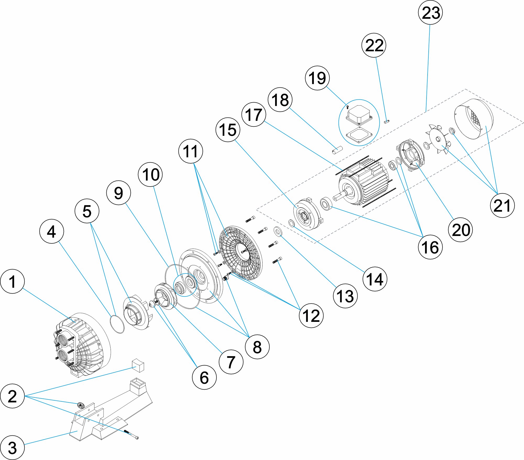 POMPA CONTROCORRENTE SS 3CV II