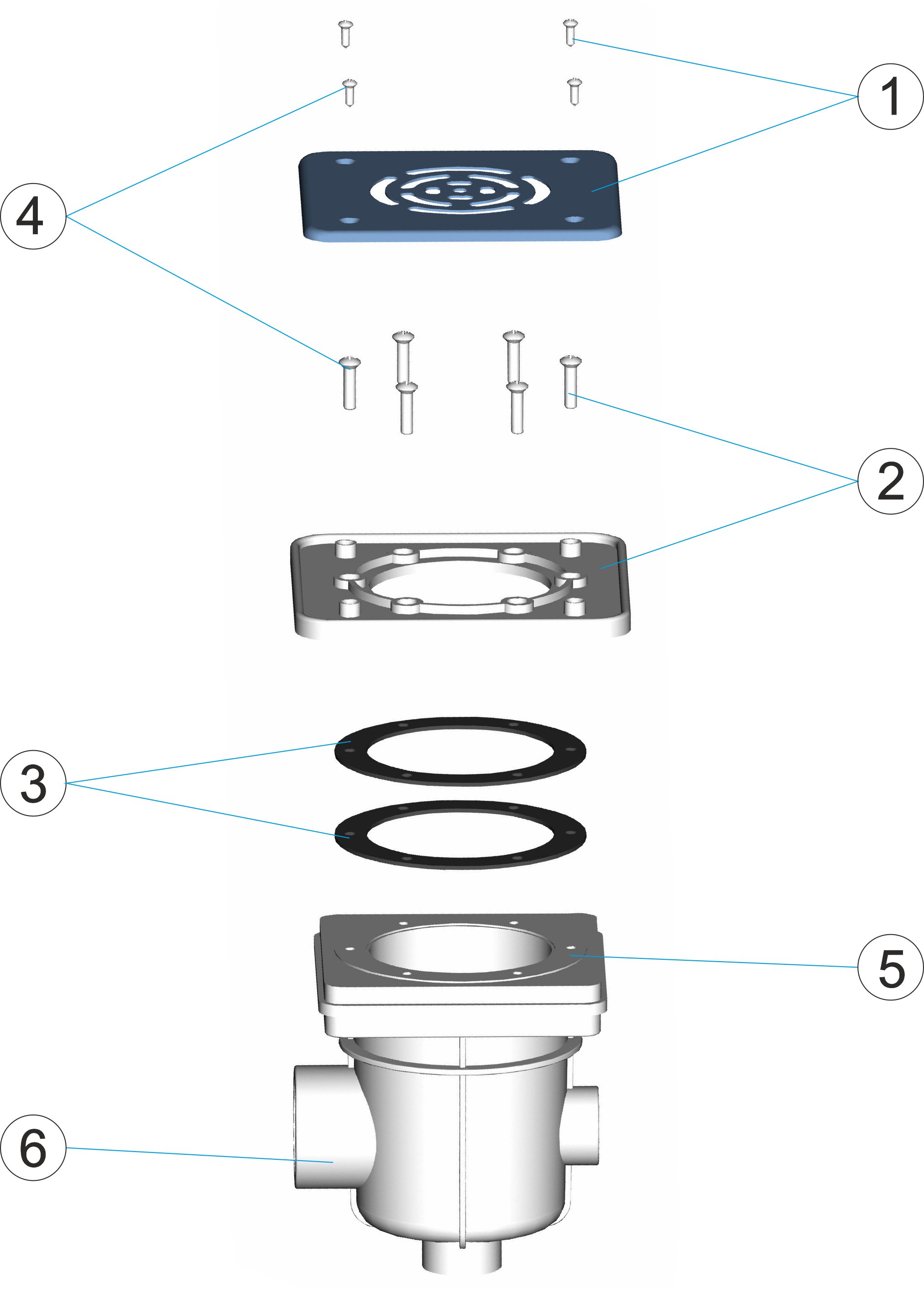 BONDE AVEC GRILLE EN INOX P.P.