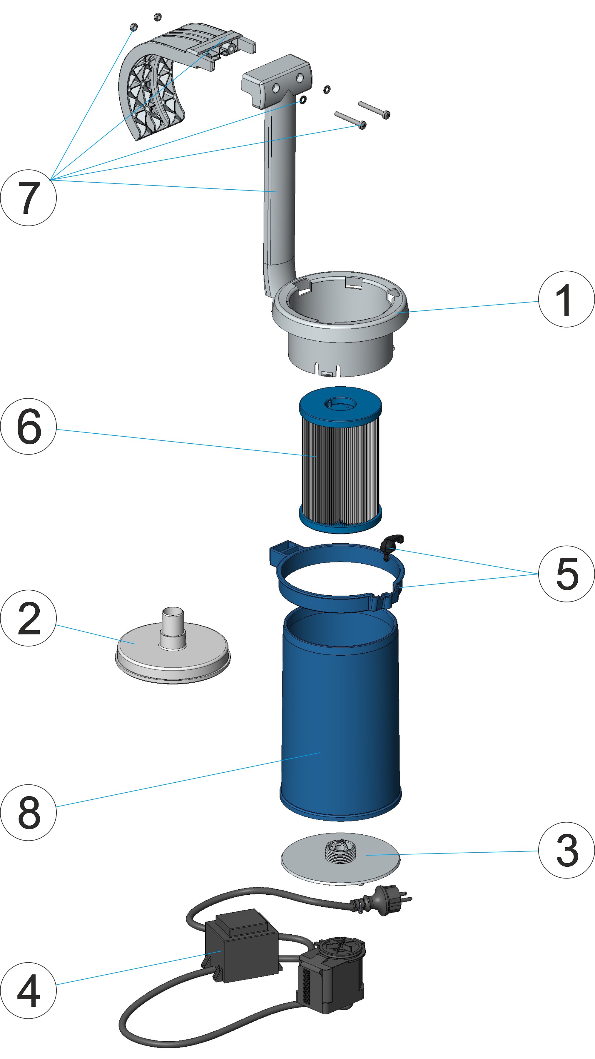 SKIMFILTER 2000 UND 4000L/H. AUFSTELLBECKEN