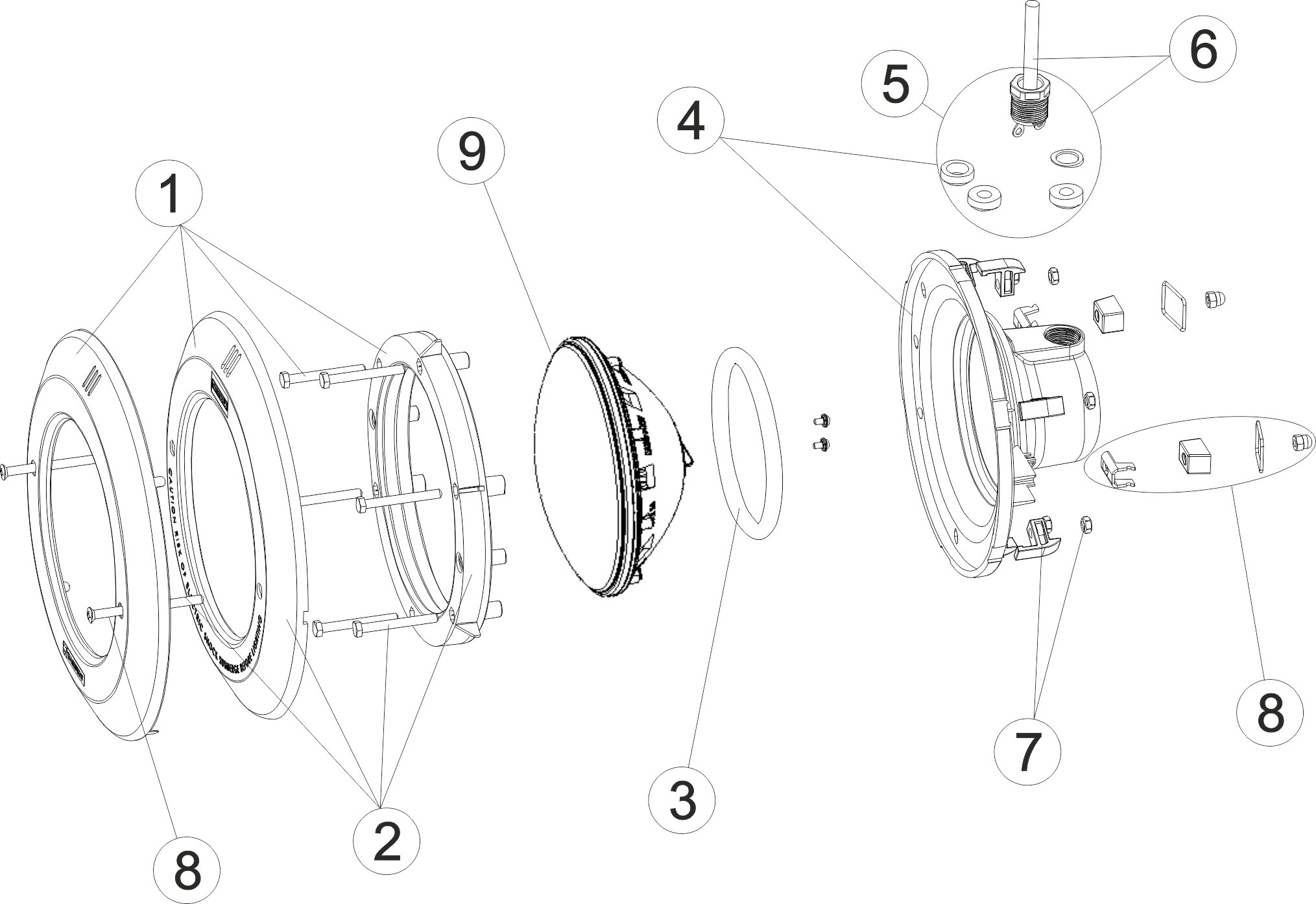 POINT UNDERWATER LIGHT PAR 56 RGB/BLNCA/DMX INOX/ABS STAPLE FITTING