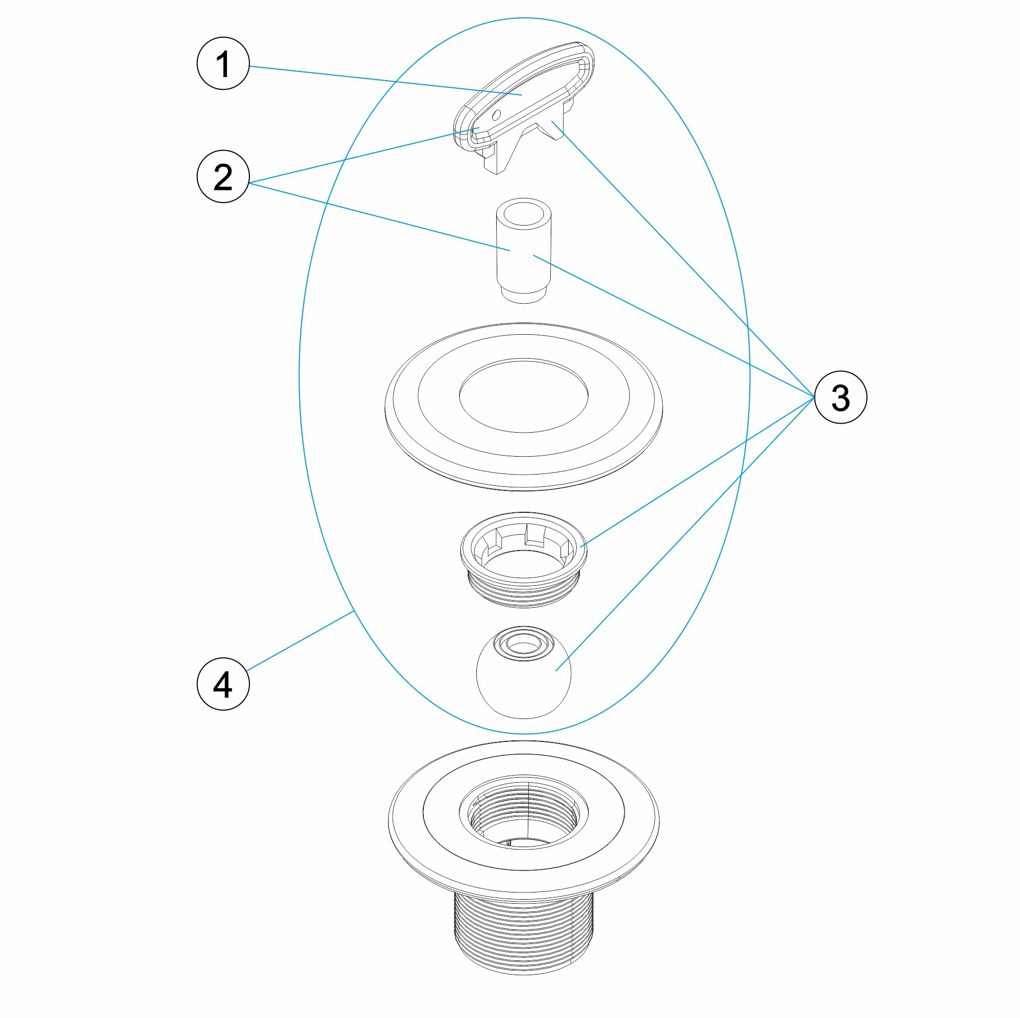 EINLAUFDÜSE BETONBECKEN MULTIFLOW