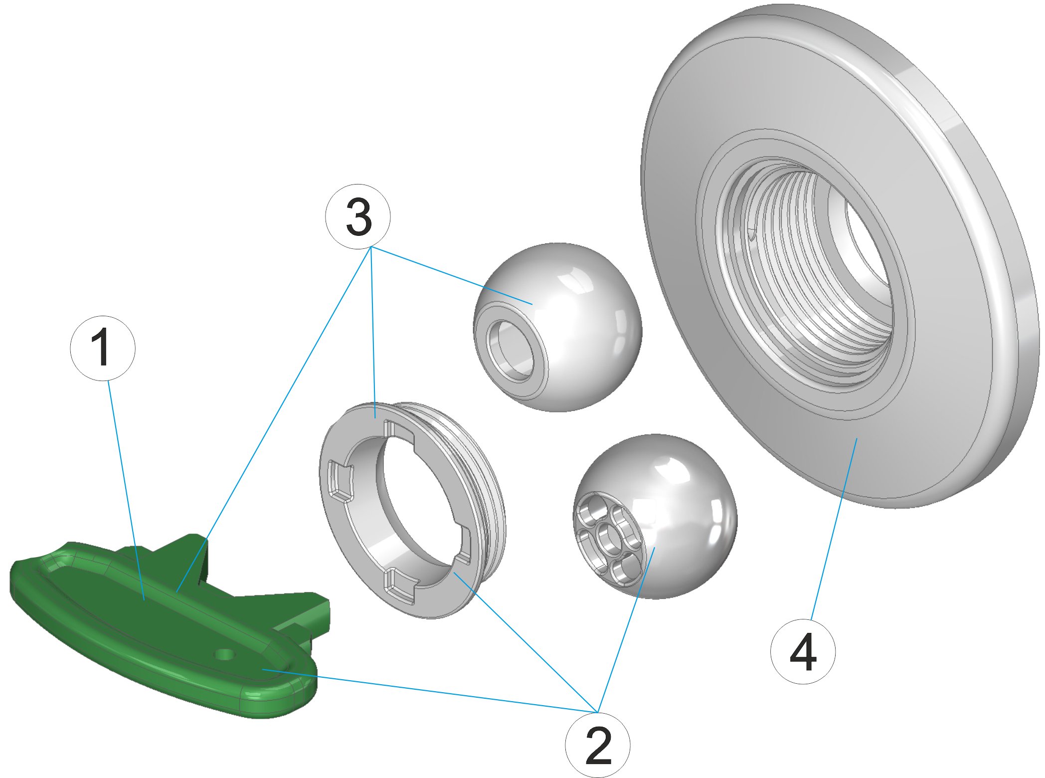 BOQUILLA IMPULSION INTERCAMBIABLE PLASTICO-INOX