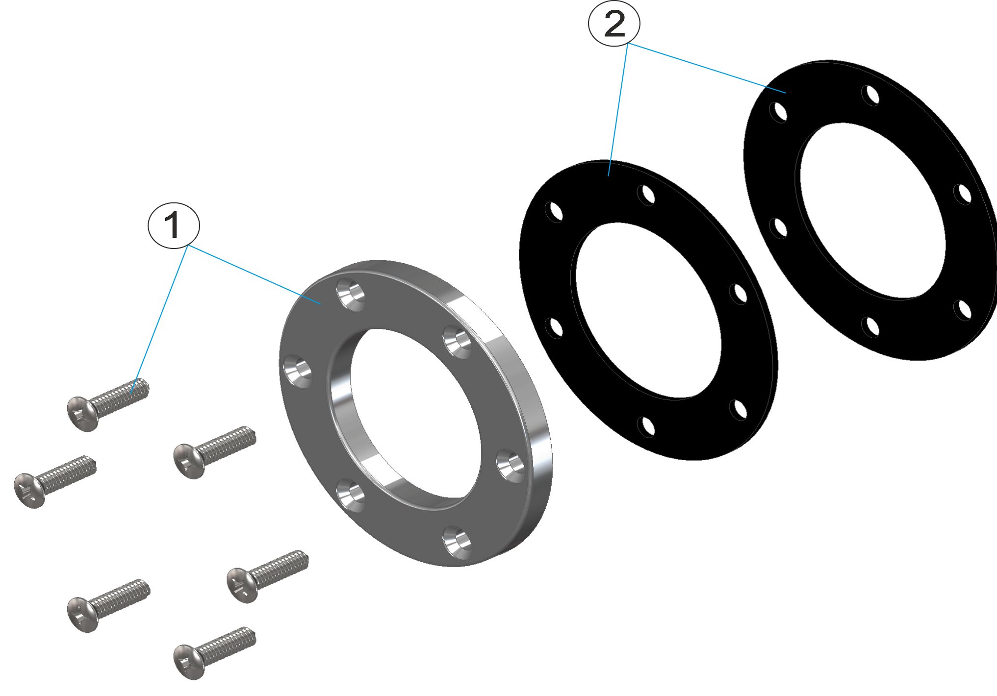 CJTO. BRIDA BOQUILLA INTERCAMBIABLE PLASTICO-INOX