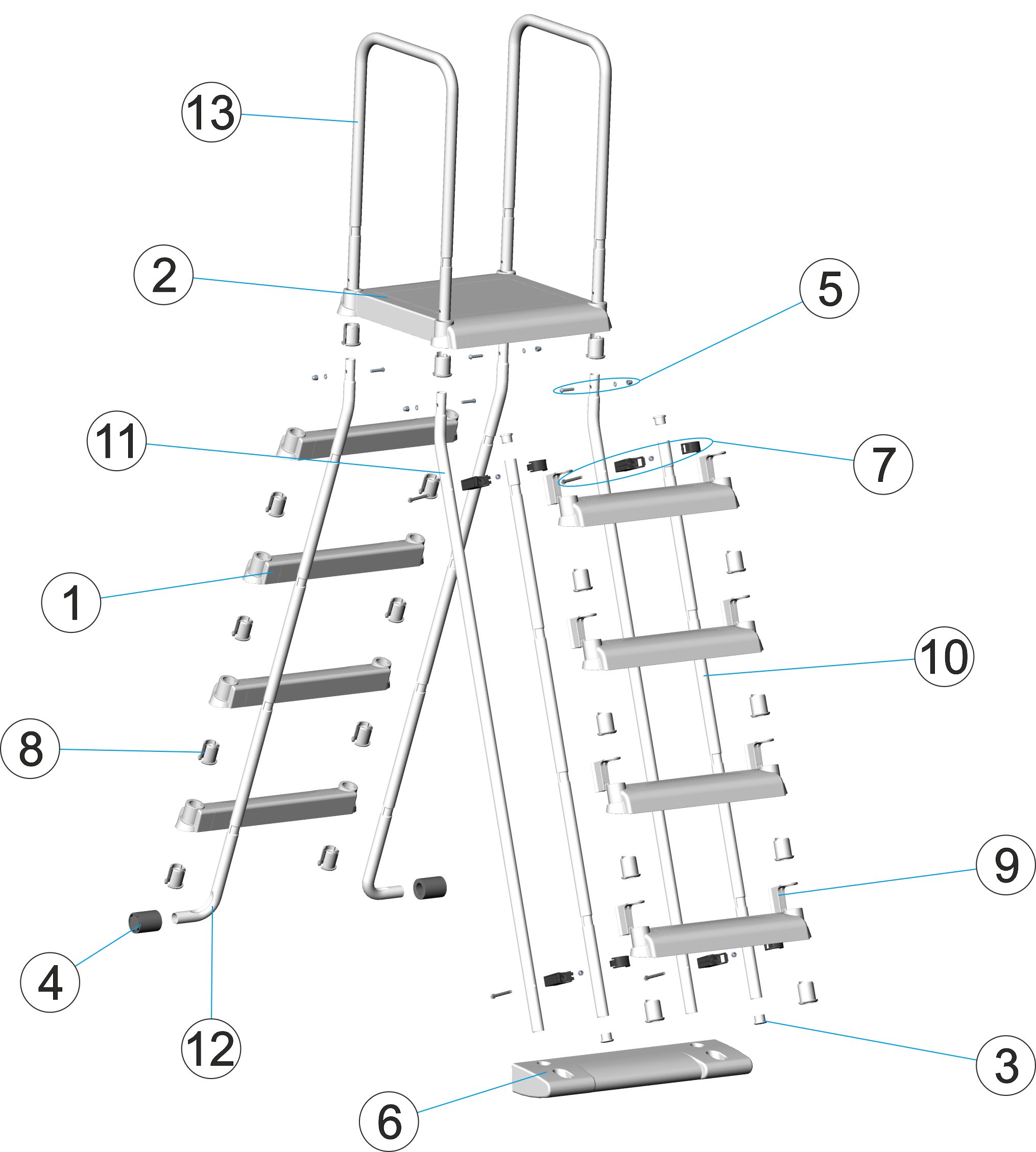 ABOVE-GROUND POOL SAFETY LADDER