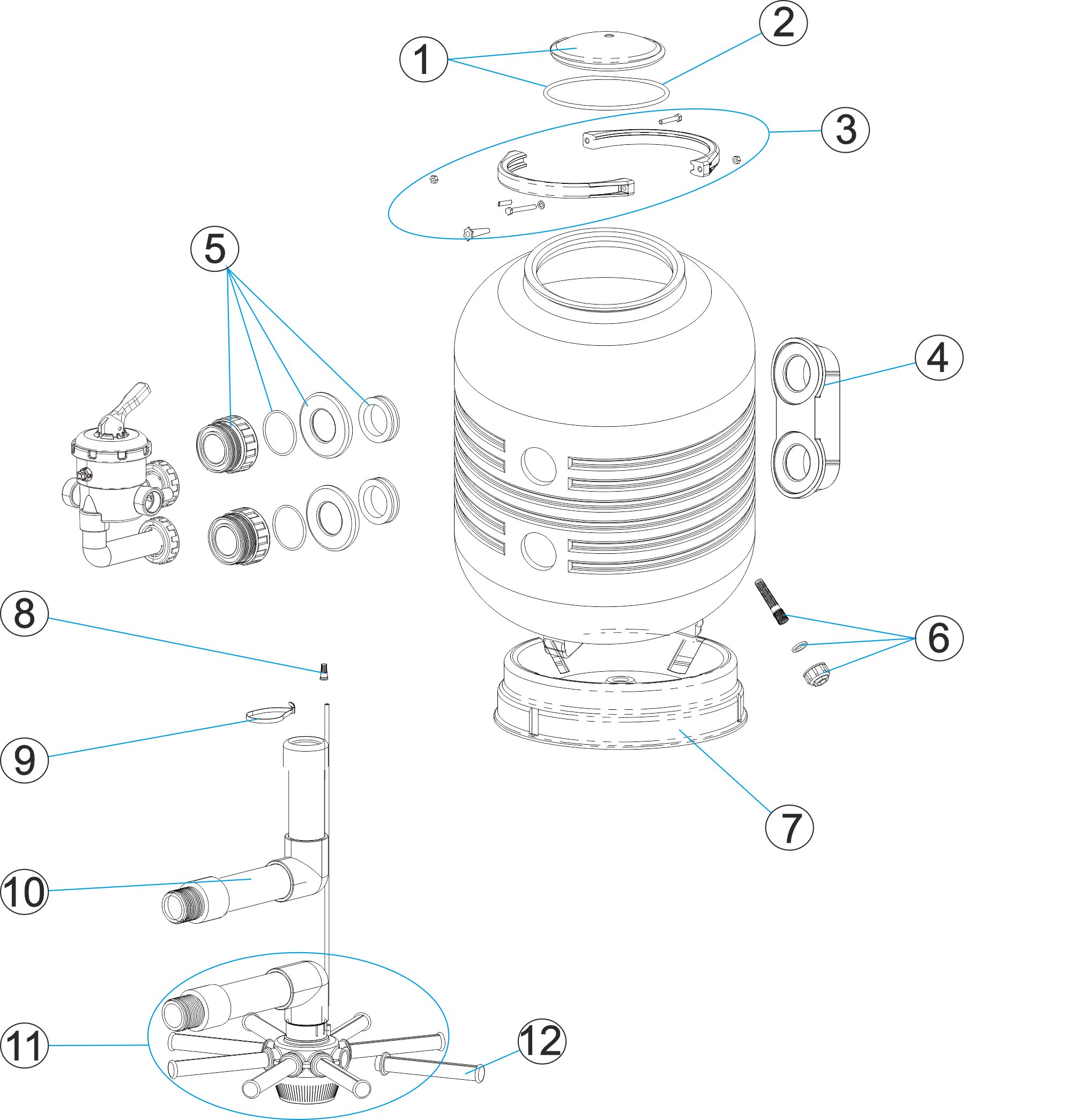 FILTRE SOUFFLAGE SIDE D. 380, 430, 480, 560, 660 AVEC VANNE