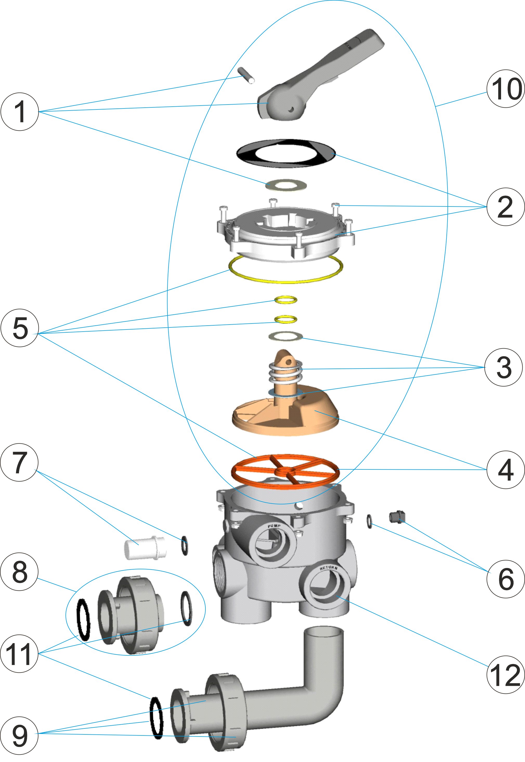 NEUTRAL MULTIPORT VALVE 1 1/2