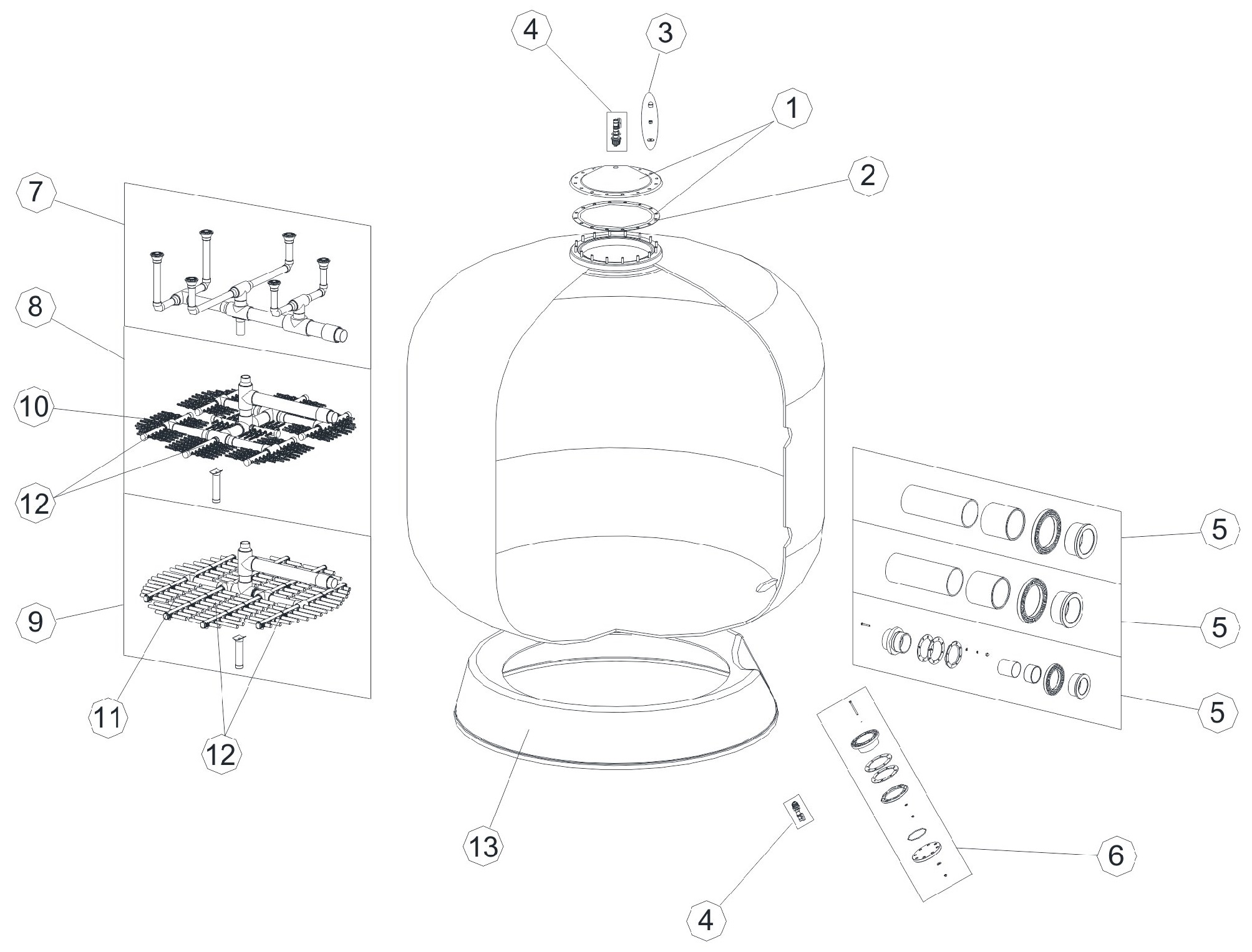 FILTER PRAGA D. 3000 2,5 - 4KG/CM