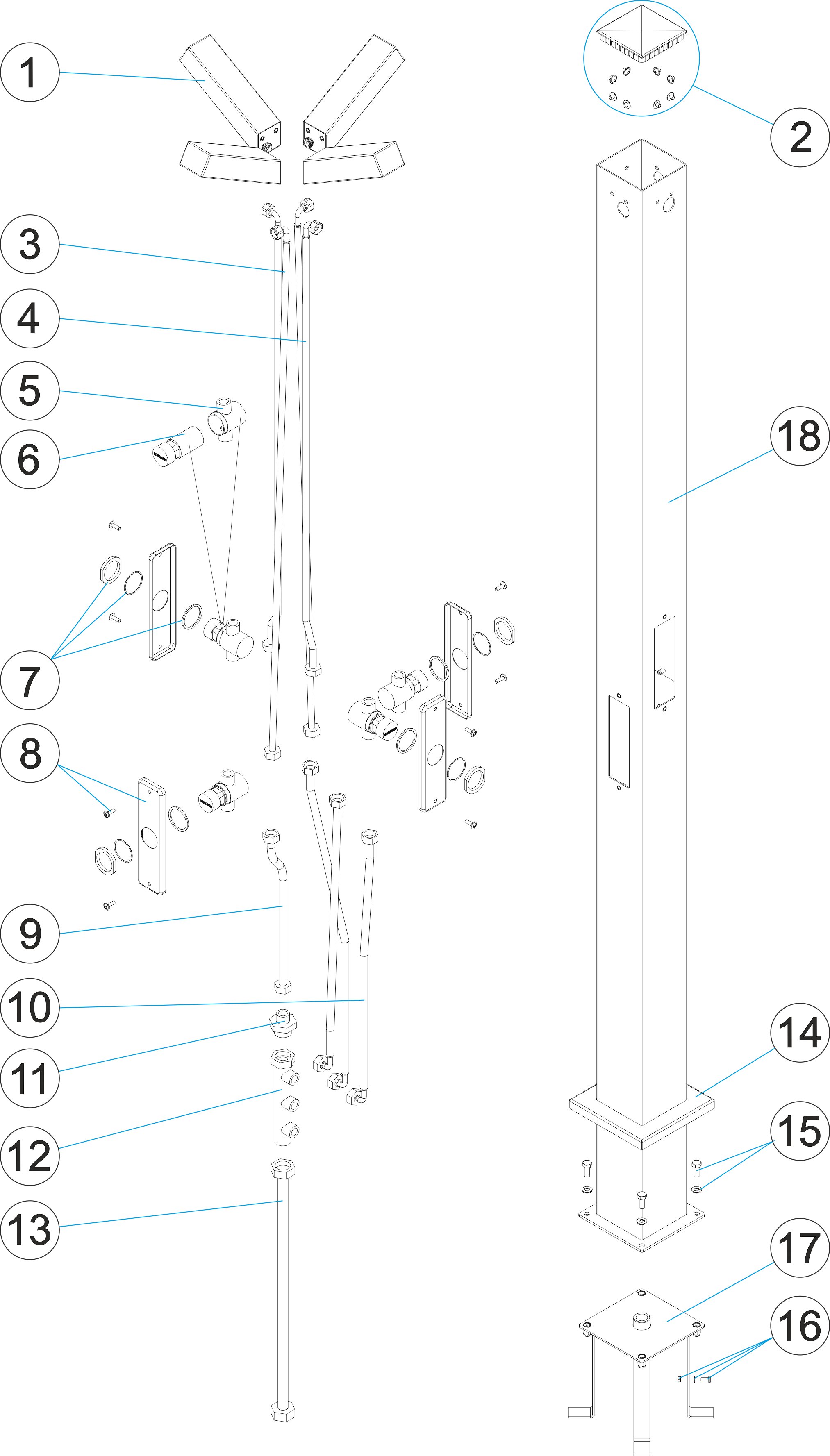 SHOWER 4 SPRINKLER 4 TIMING SWITCH