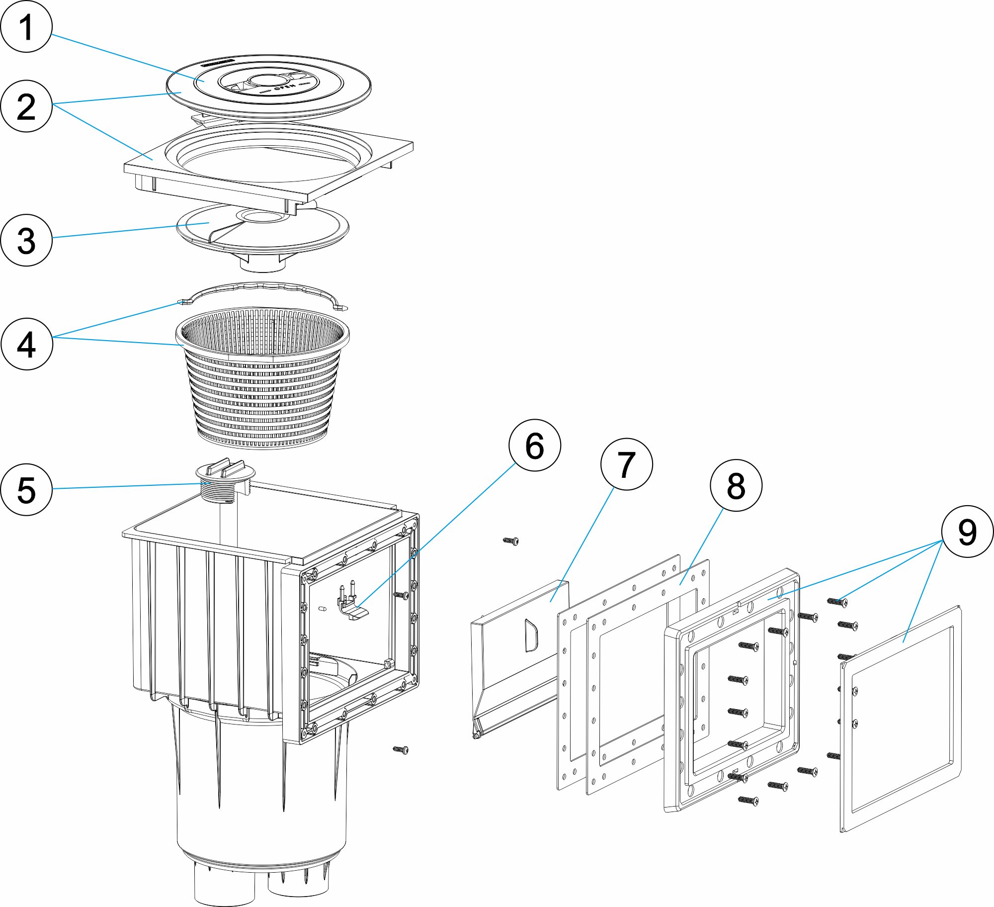 SKIMMER 17,5L PP O LARGE C. CIRCULAIRE AUTR.