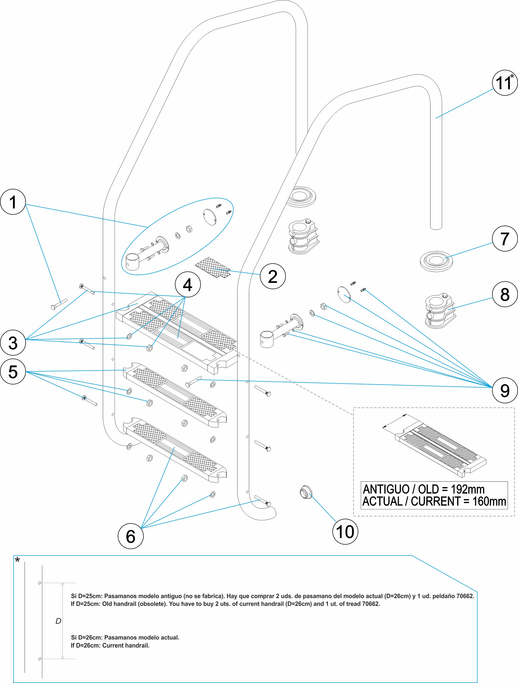 TREPPE MODELL LANG 1000 SICHERHEITSSTUFE