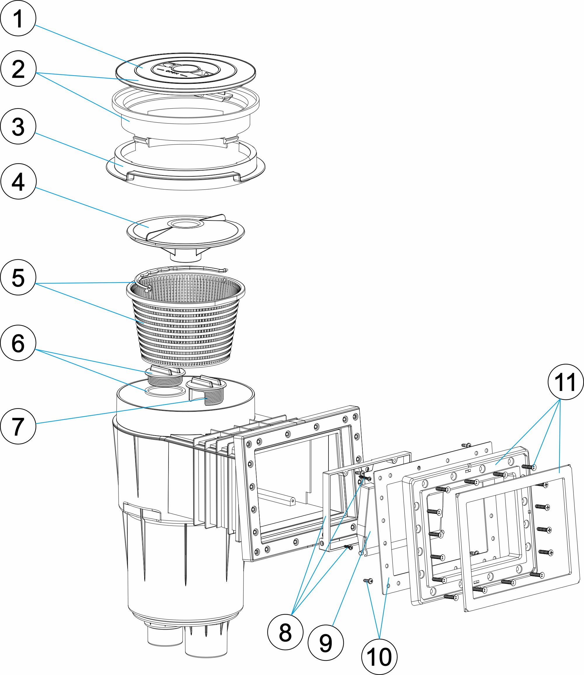 SKIMMER 17,5 LITRES 6º OUVERTURE STANDARD