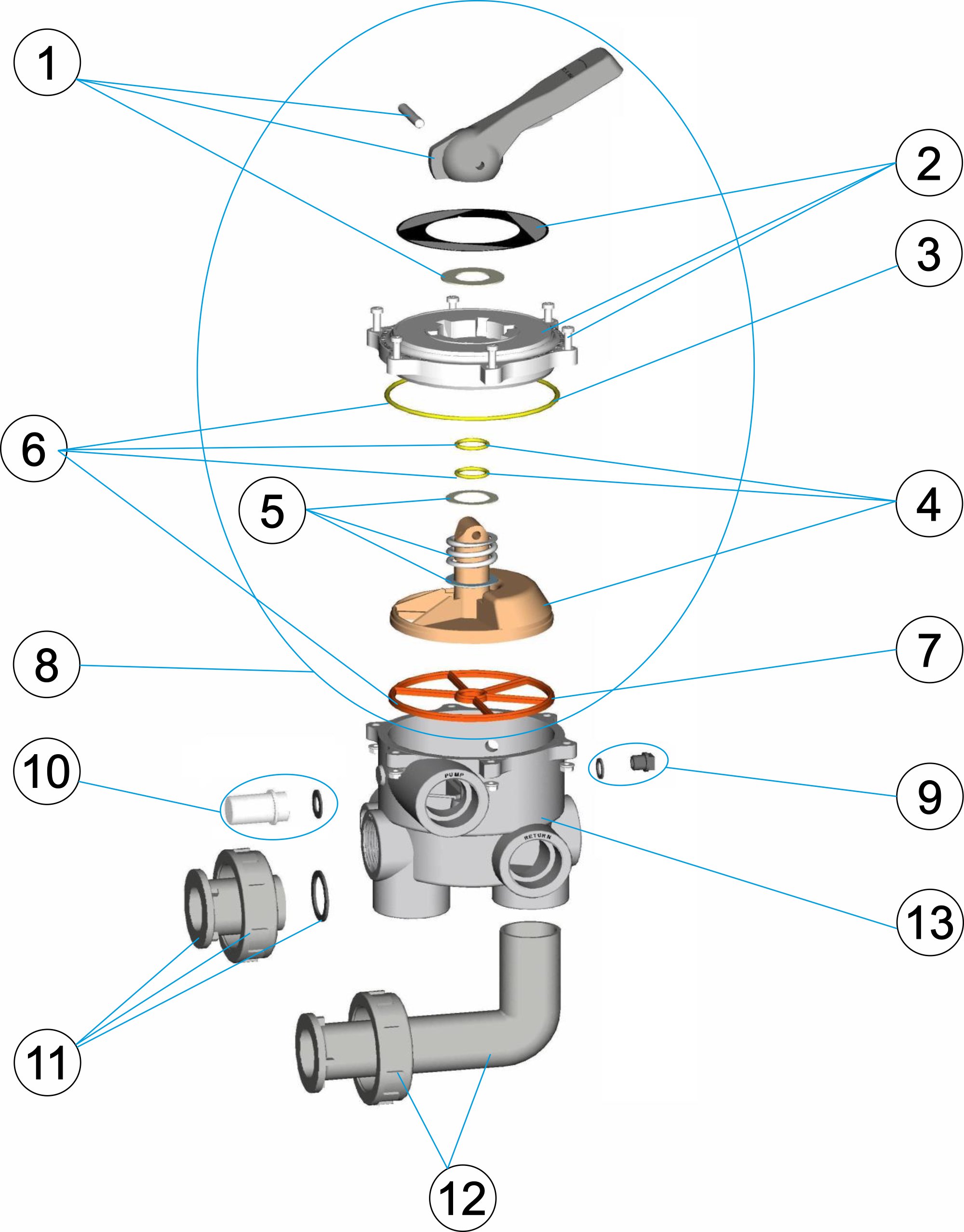 MULTIPORT VALVE 1 ½