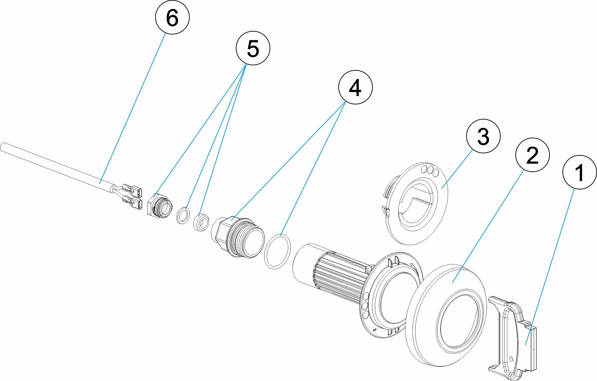 UWS LED V3 MIN RGB, DMX, WEISS - ABS/EDELSTAHL S/N LINER