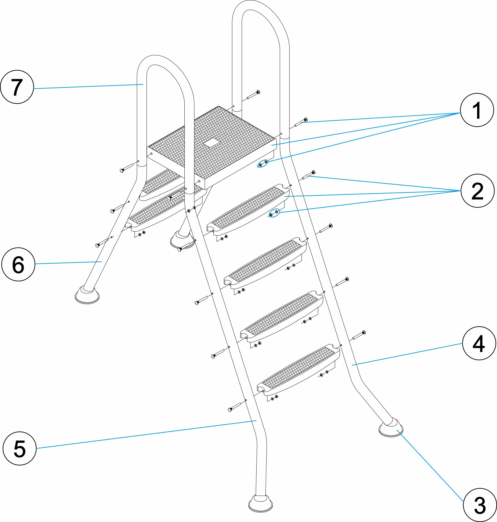 SEMI-ABOVE-GROUND POOL LADDER