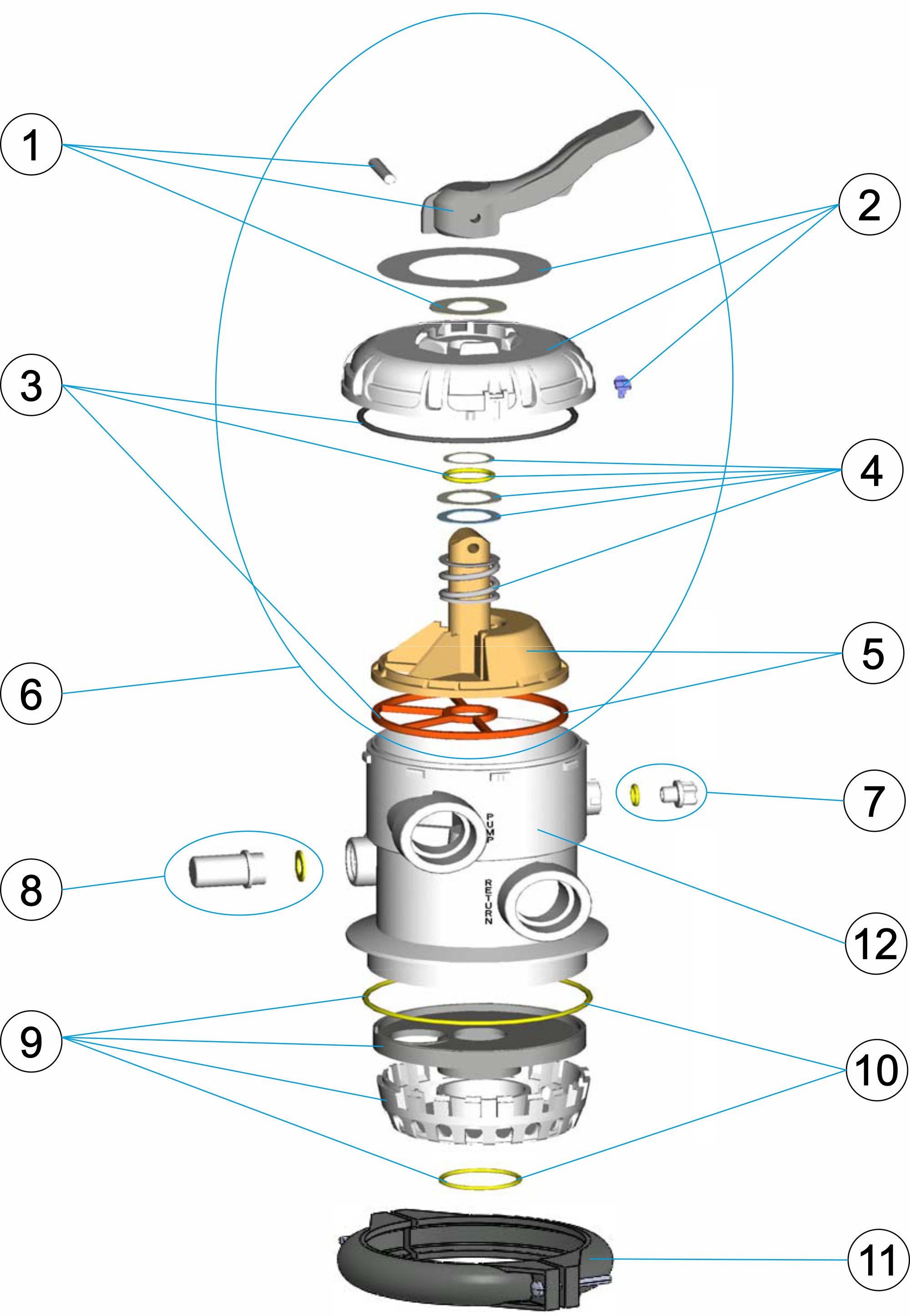 VALVULA SELECTORA 1 ½” TOP