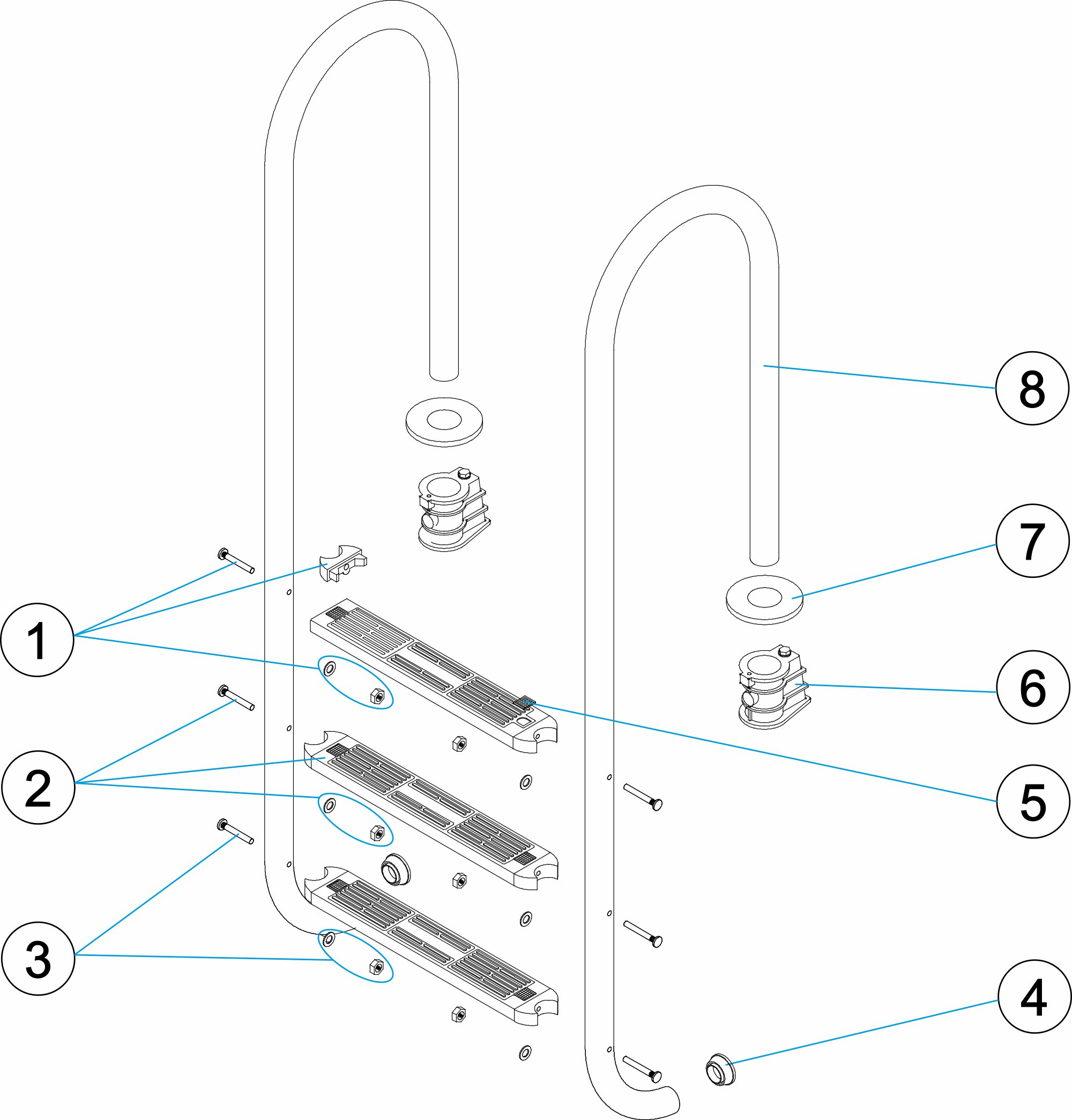 WANDTREPPE 3-4-5 STUFEN AISI-304